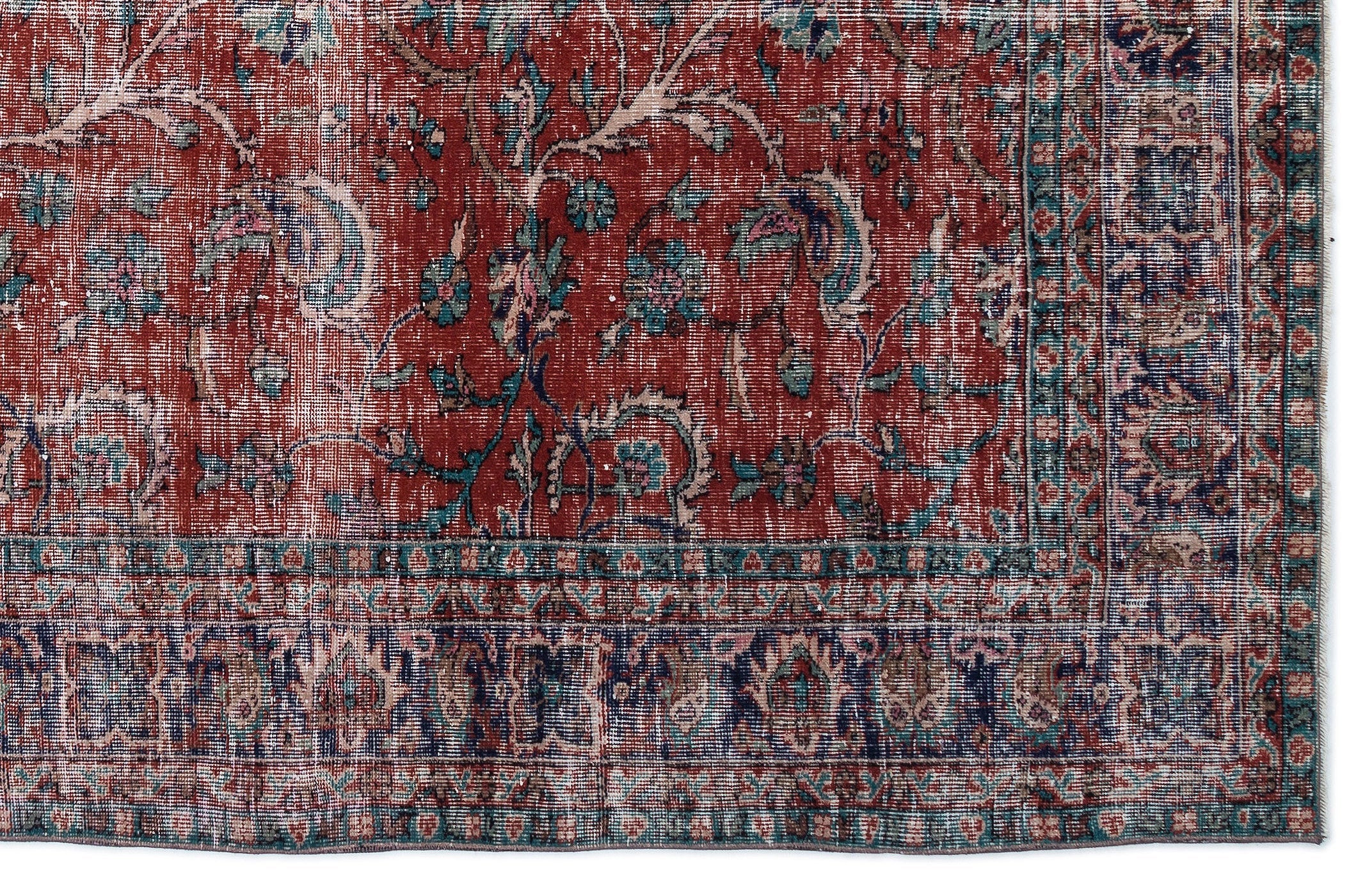 Atina Red Vintage Wool Handmade Area Rug 6'4" x 10'1"