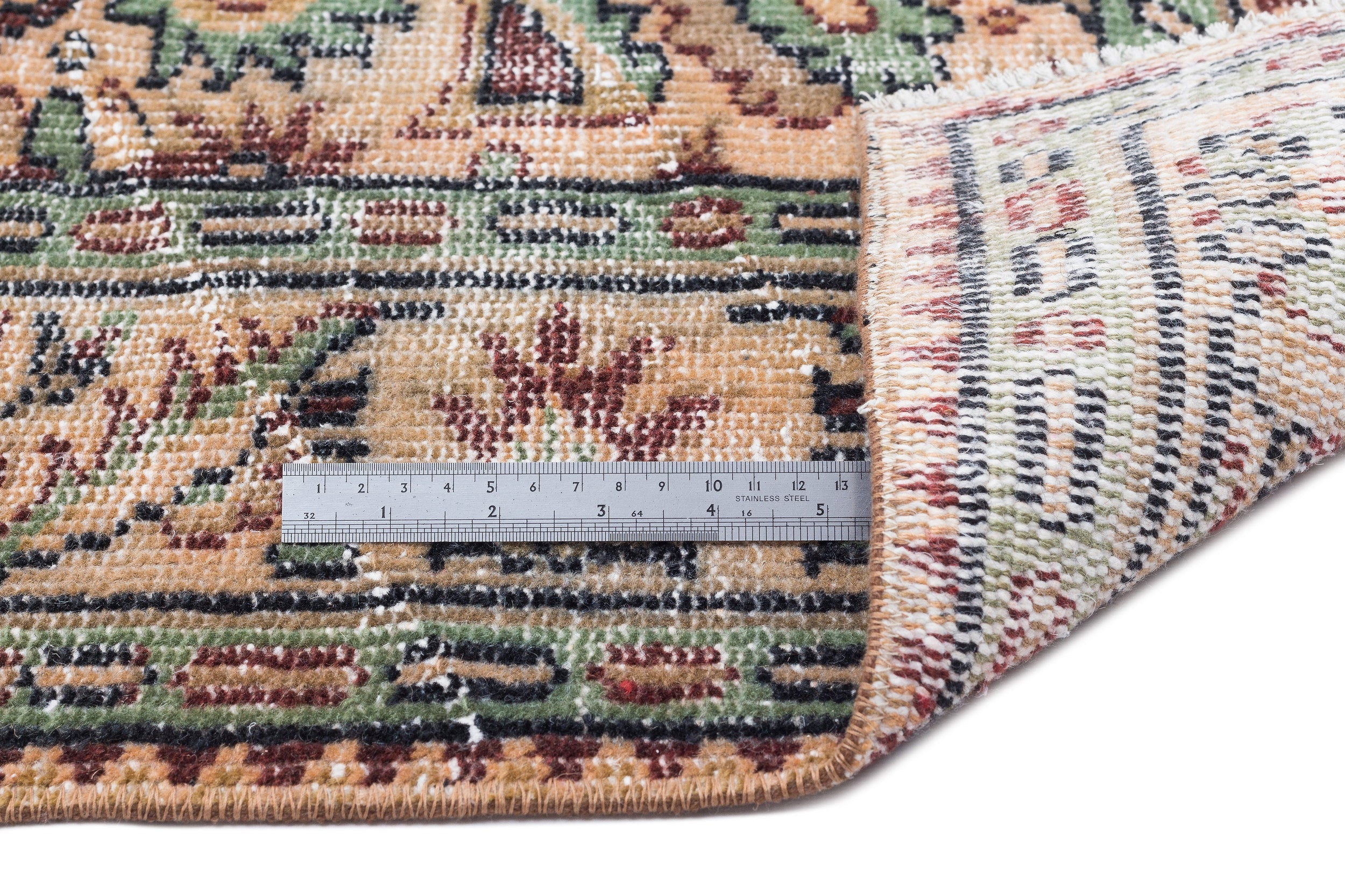 Atina Brown Vintage Wool Handmade Area Rug 5'8" x 9'9"