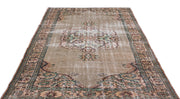 Atina Brown Vintage Wool Handmade Area Rug 5'8" x 9'9"