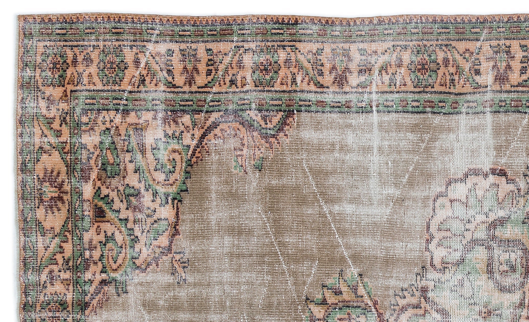 Atina Brown Vintage Wool Handmade Area Rug 5'8" x 9'9"