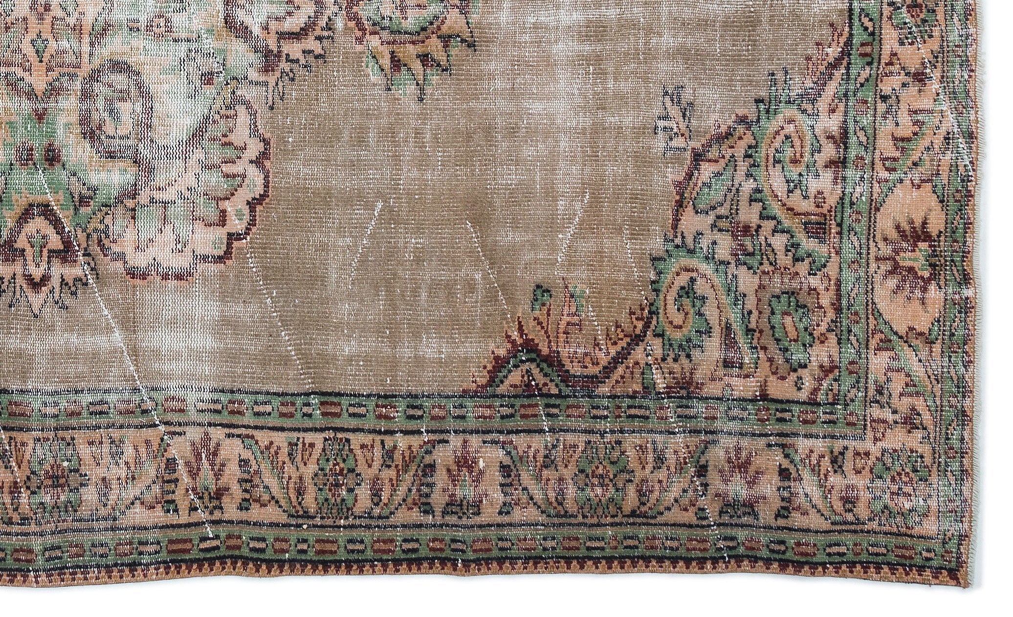 Atina Brown Vintage Wool Handmade Area Rug 5'8" x 9'9"