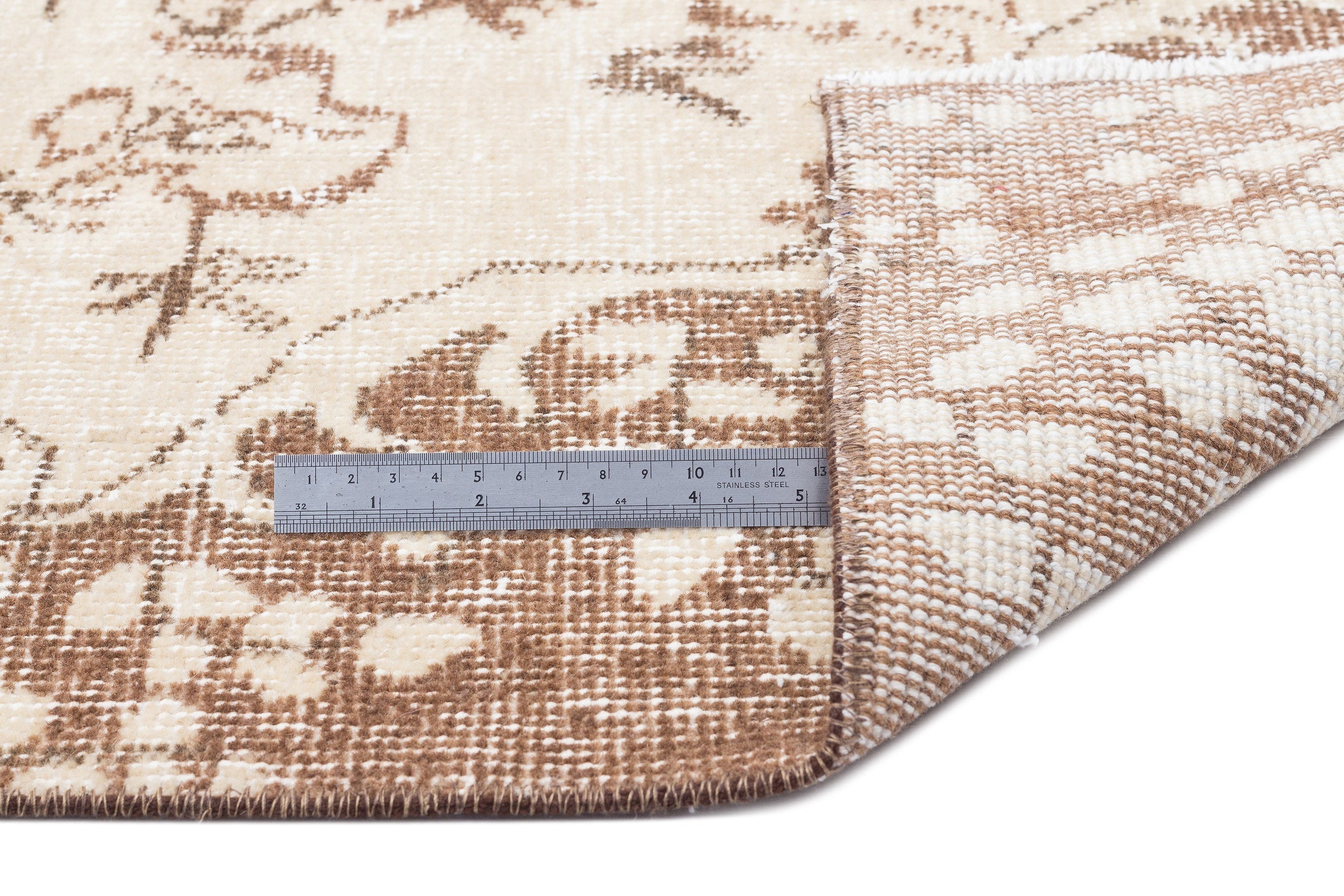 Atina 15851 Beige Vintage Wool Handmade Area Rug 6'0" x 9'7"