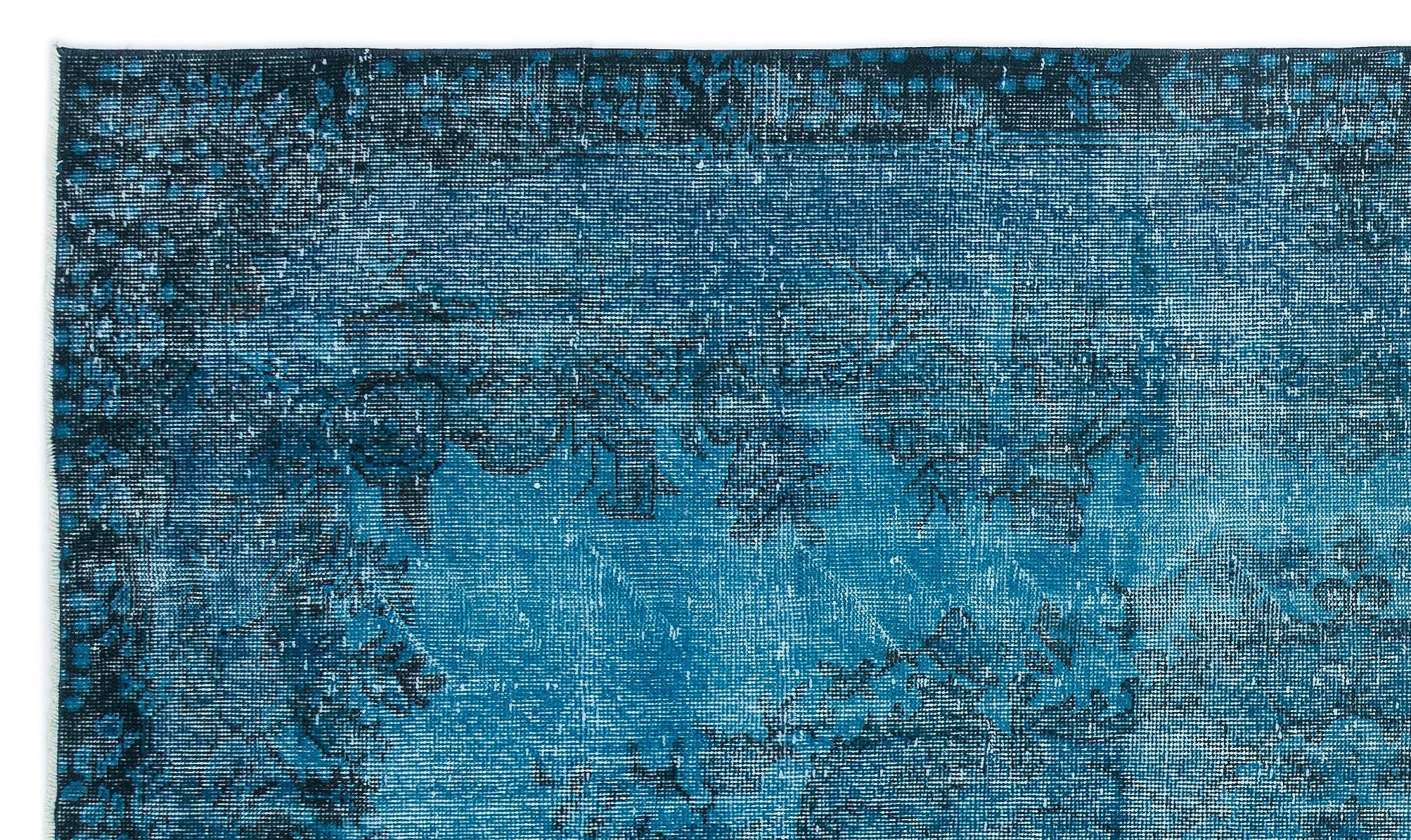 Atina Turquoise Vintage Wool Handmade Area Rug 5'7" x 9'6"
