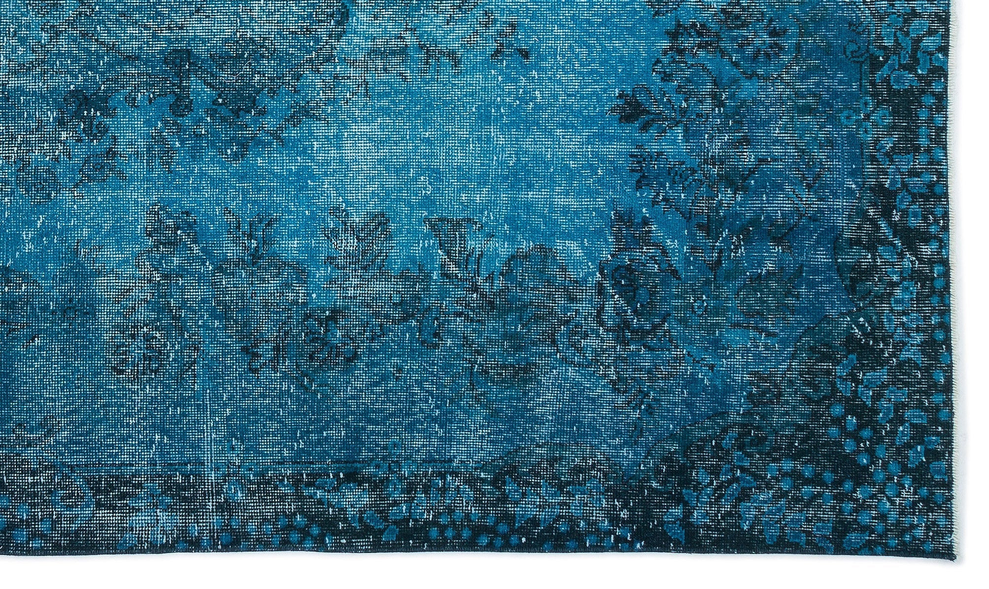 Atina Turquoise Vintage Wool Handmade Area Rug 5'7" x 9'6"