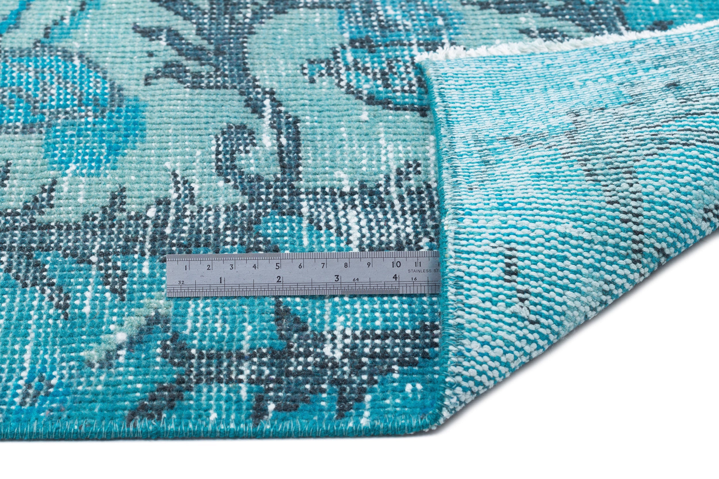 Atina 15875 Turquoise Vintage Wool Handmade Area Rug 5'11" x 9'7"