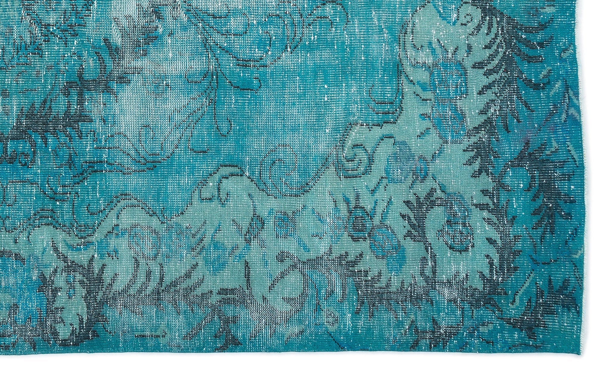 Atina 15875 Turquoise Vintage Wool Handmade Area Rug 5'11" x 9'7"