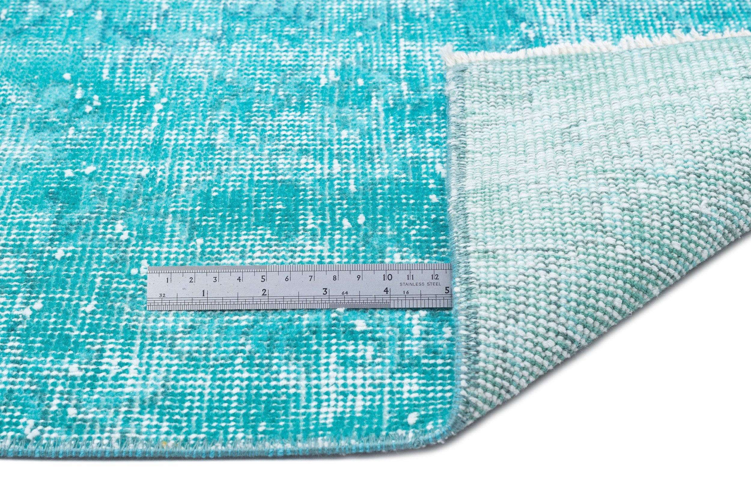Atina Turquoise Vintage Wool Handmade Area Rug 6'11" x 10'5"