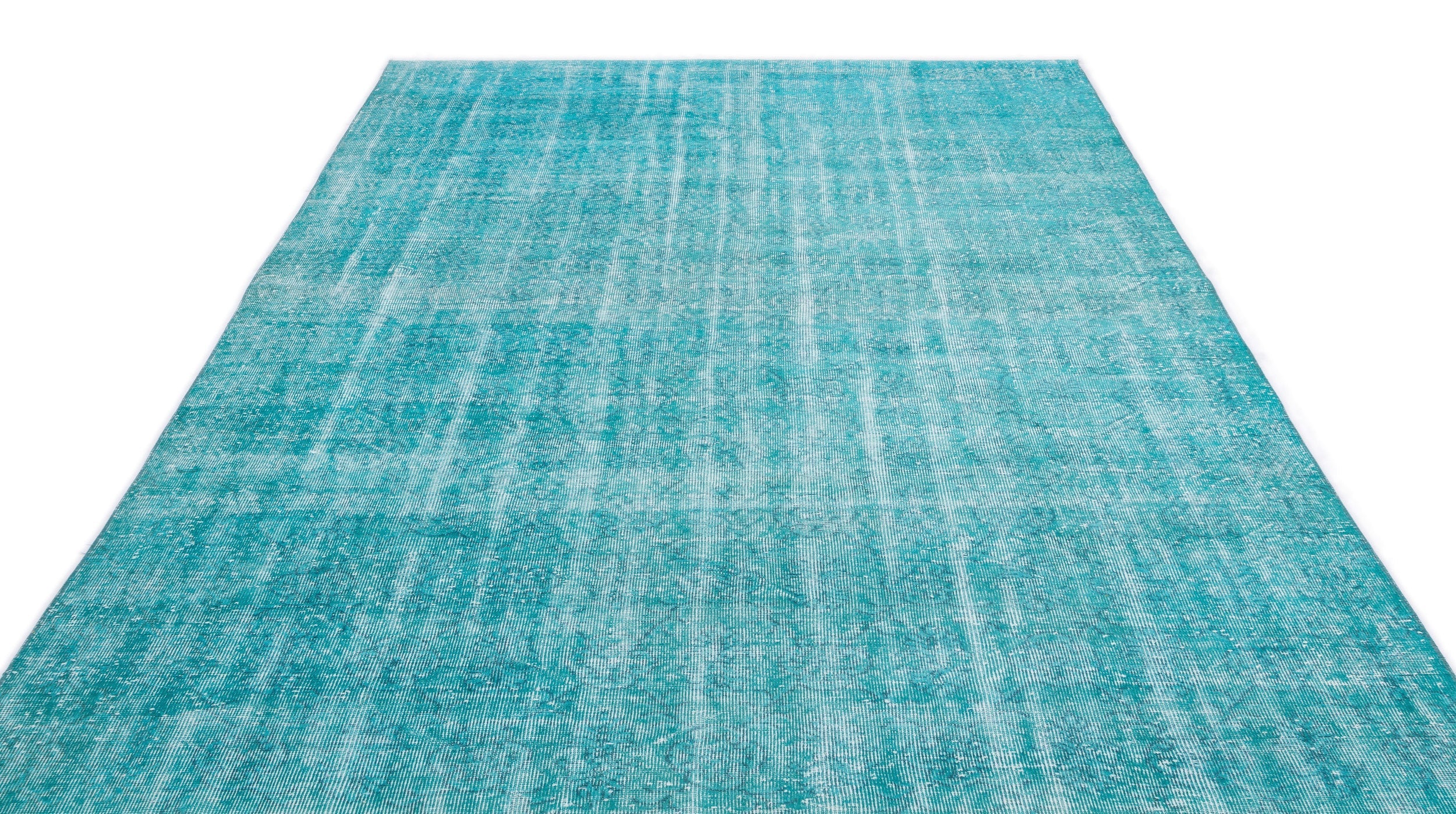 Atina Turquoise Vintage Wool Handmade Area Rug 6'11" x 10'5"
