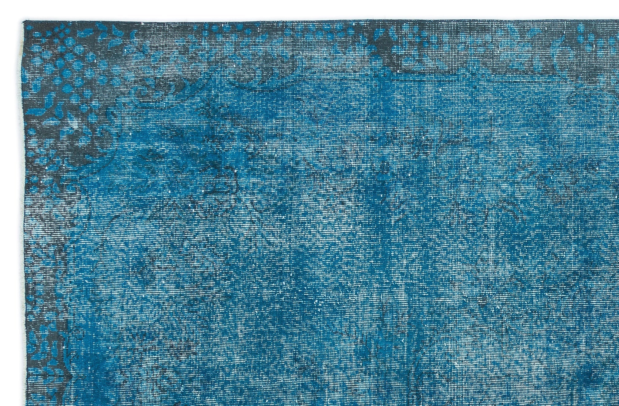 Atina Turquoise Vintage Wool Handmade Area Rug 6'2" x 9'7"
