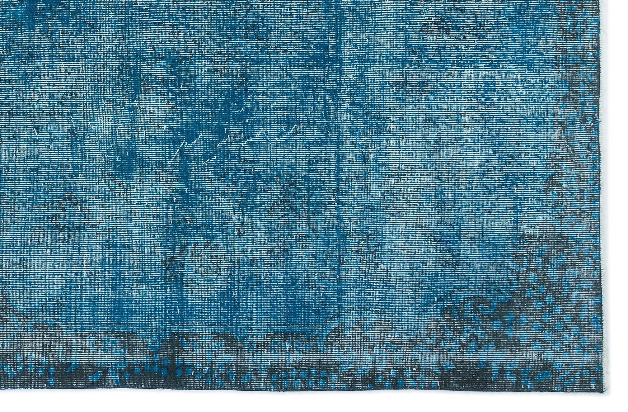Atina Turquoise Vintage Wool Handmade Area Rug 6'2" x 9'7"