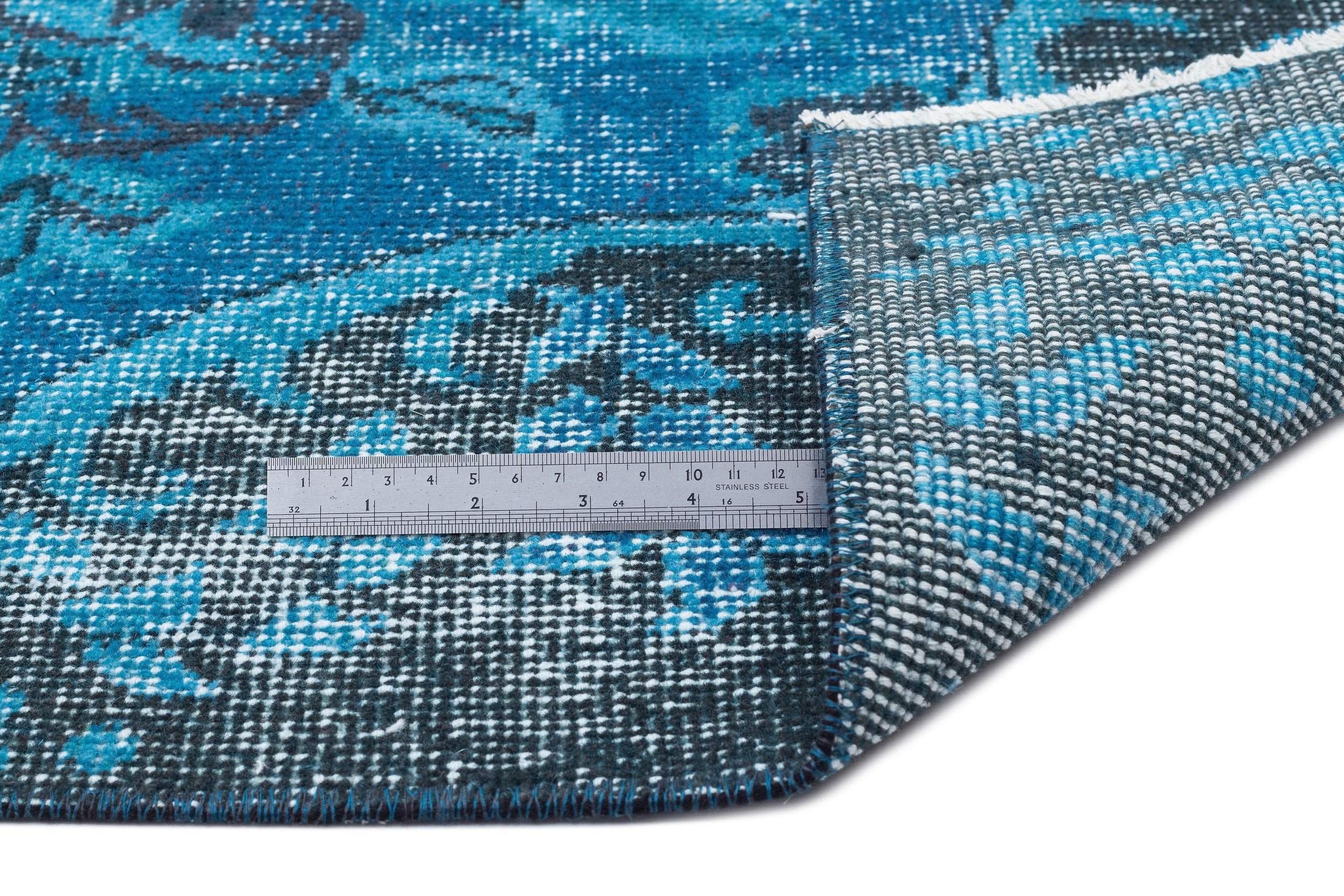 Atina Turquoise Vintage Wool Handmade Area Rug 6'4" x 10'6"