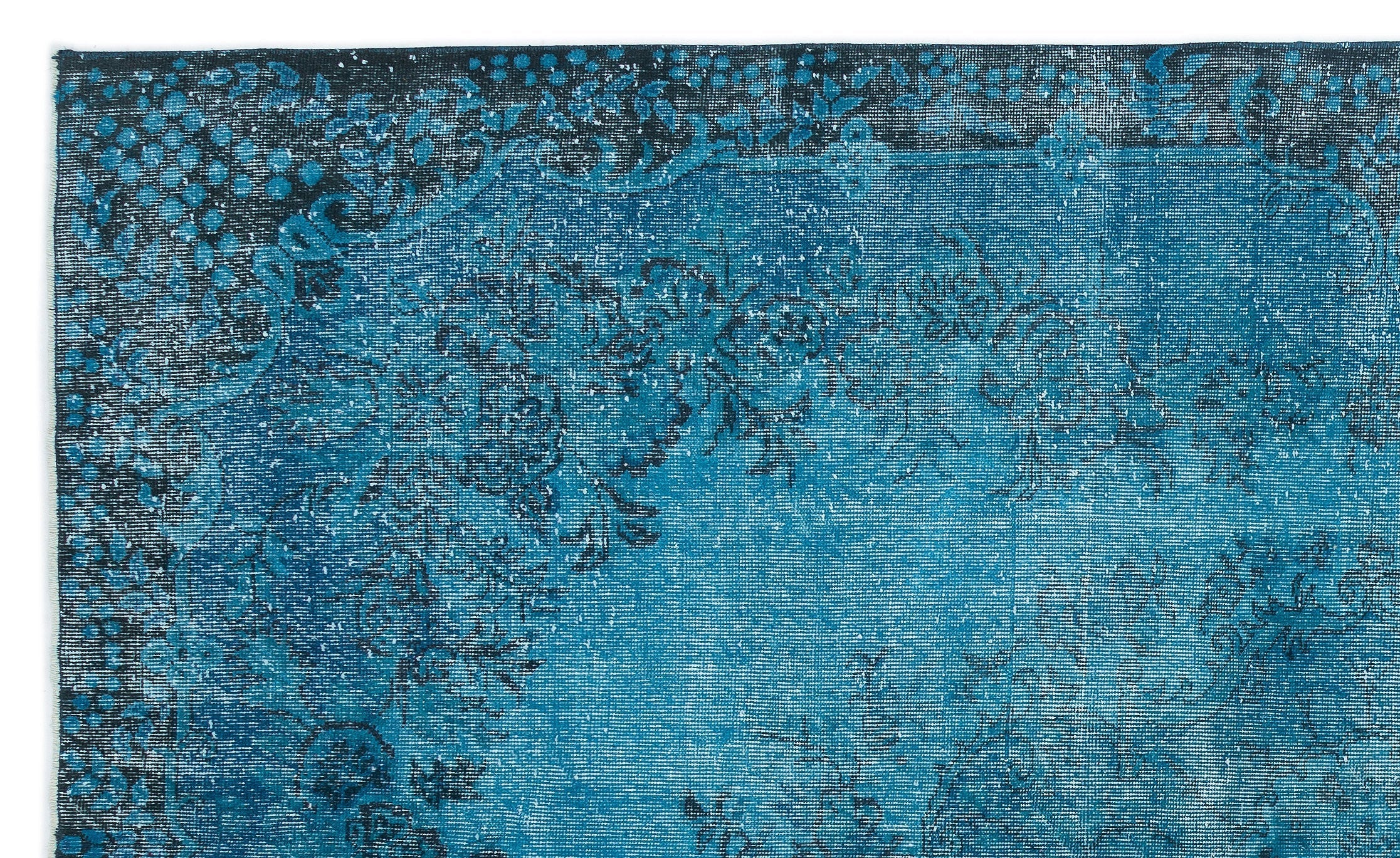 Atina Turquoise Vintage Wool Handmade Area Rug 6'4" x 10'6"