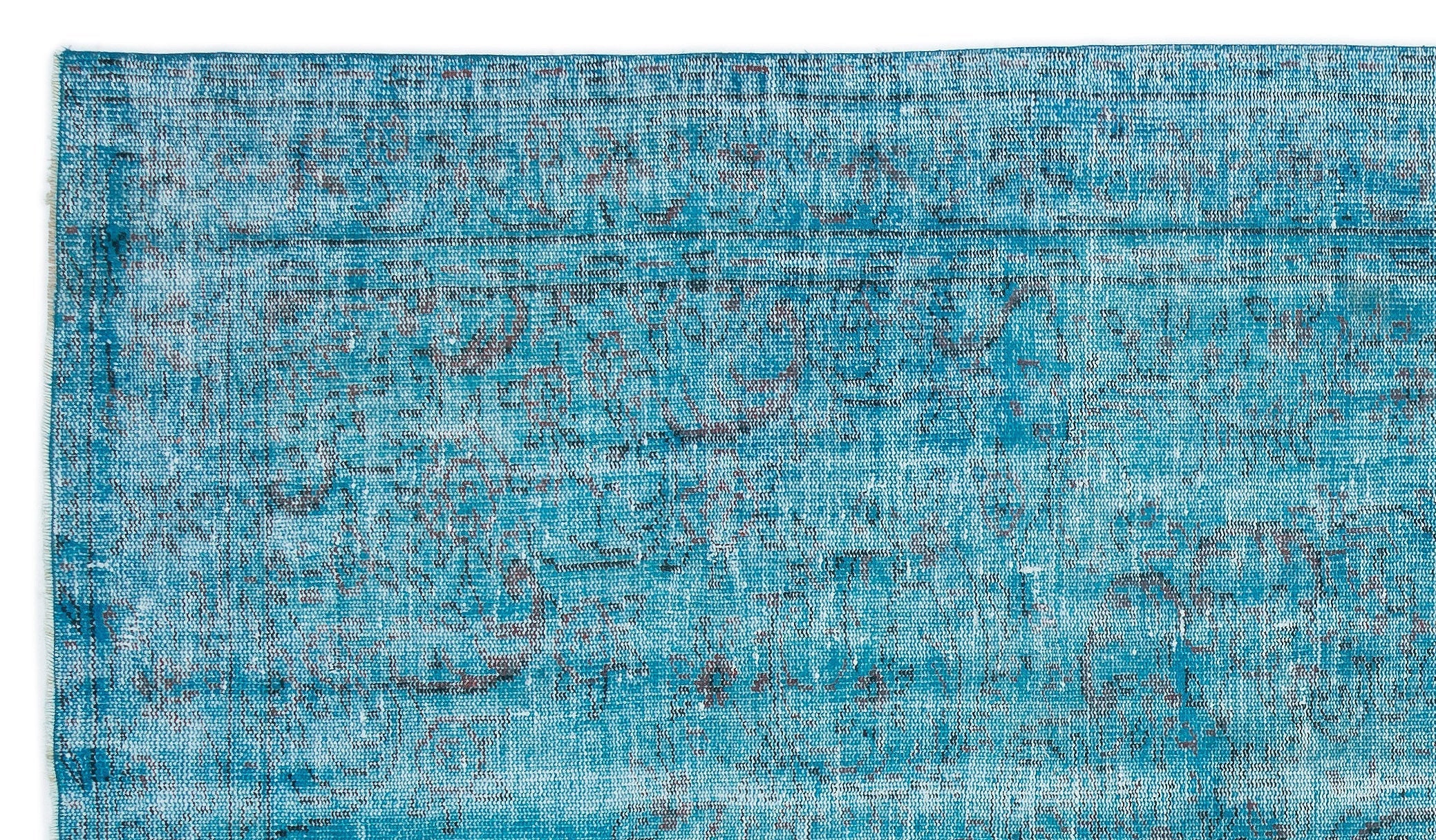 Atina Turquoise Vintage Wool Handmade Area Rug 5'10" x 9'5"