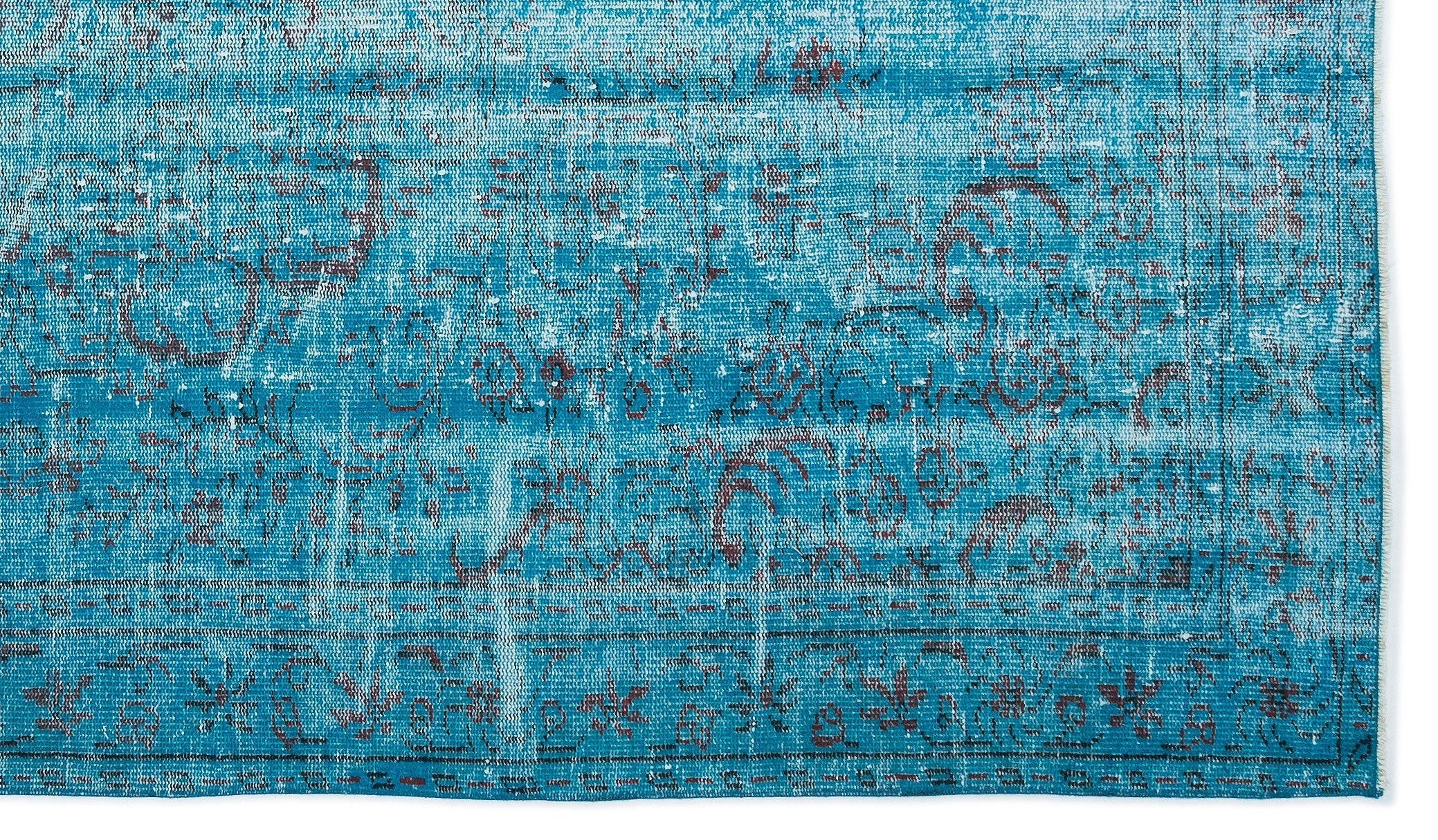 Atina Turquoise Vintage Wool Handmade Area Rug 5'10" x 9'5"