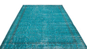 Atina Turquoise Vintage Wool Handmade Area Rug 6'6" x 10'10"