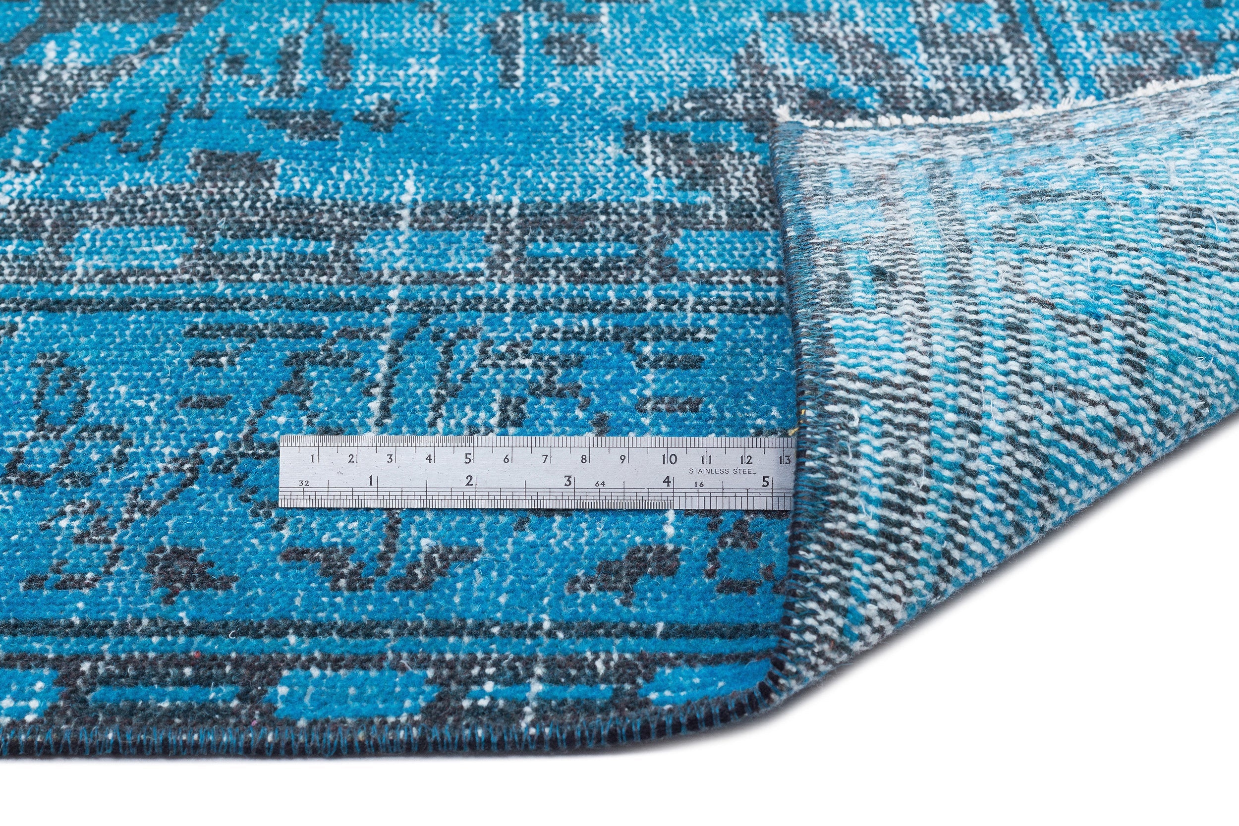 Atina 15892 Turquoise Vintage Wool Handmade Area Rug 5'11" x 9'8"
