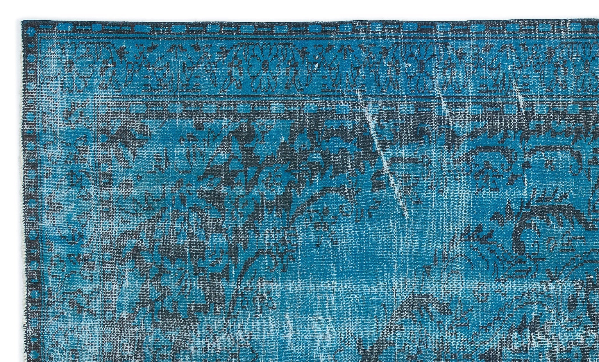 Atina 15892 Turquoise Vintage Wool Handmade Area Rug 5'11" x 9'8"