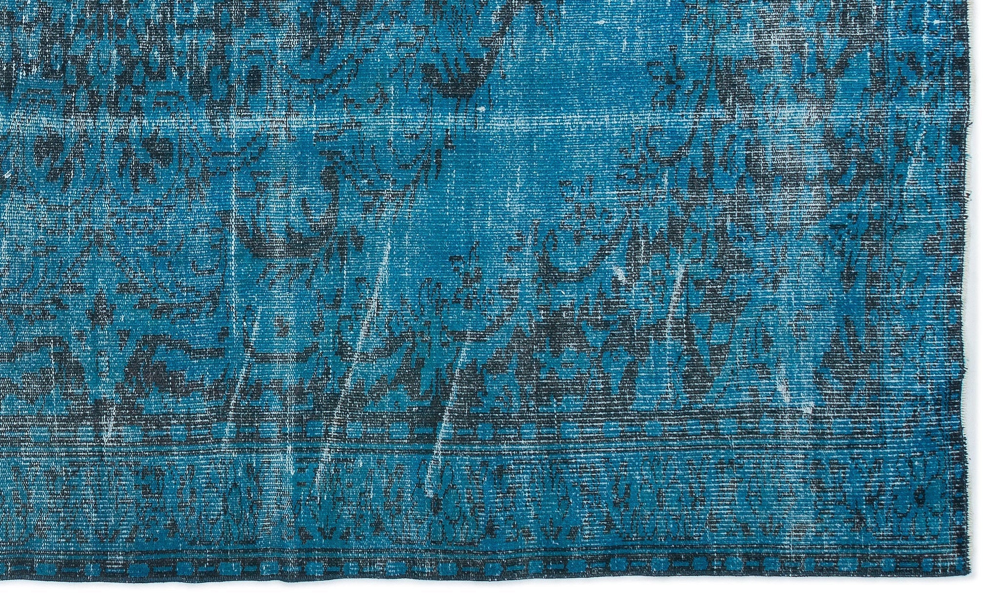 Atina 15892 Turquoise Vintage Wool Handmade Area Rug 5'11" x 9'8"