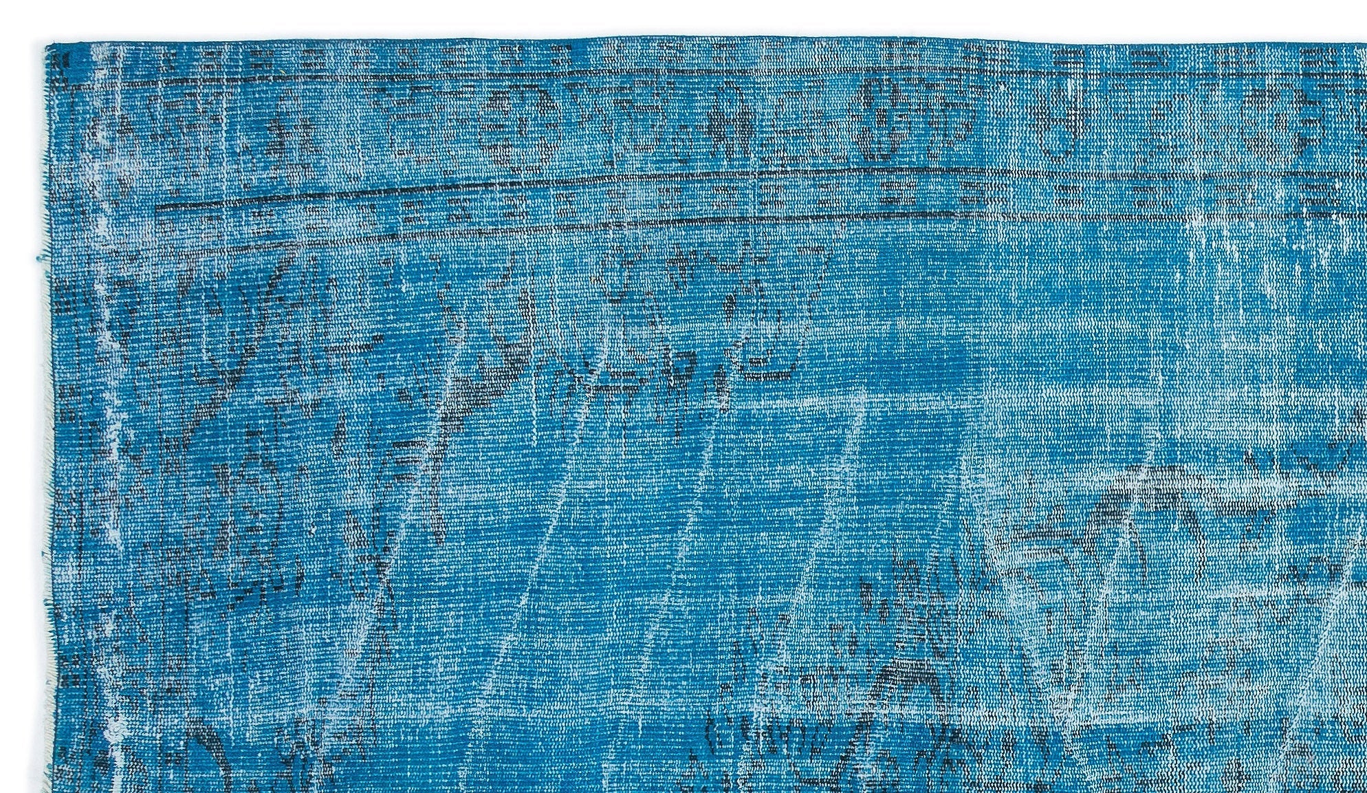 Atina Turquoise Vintage Wool Handmade Area Rug 5'5" x 9'5"