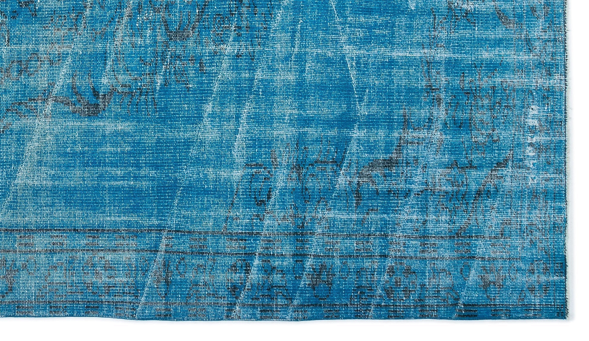 Atina Turquoise Vintage Wool Handmade Area Rug 5'5" x 9'5"