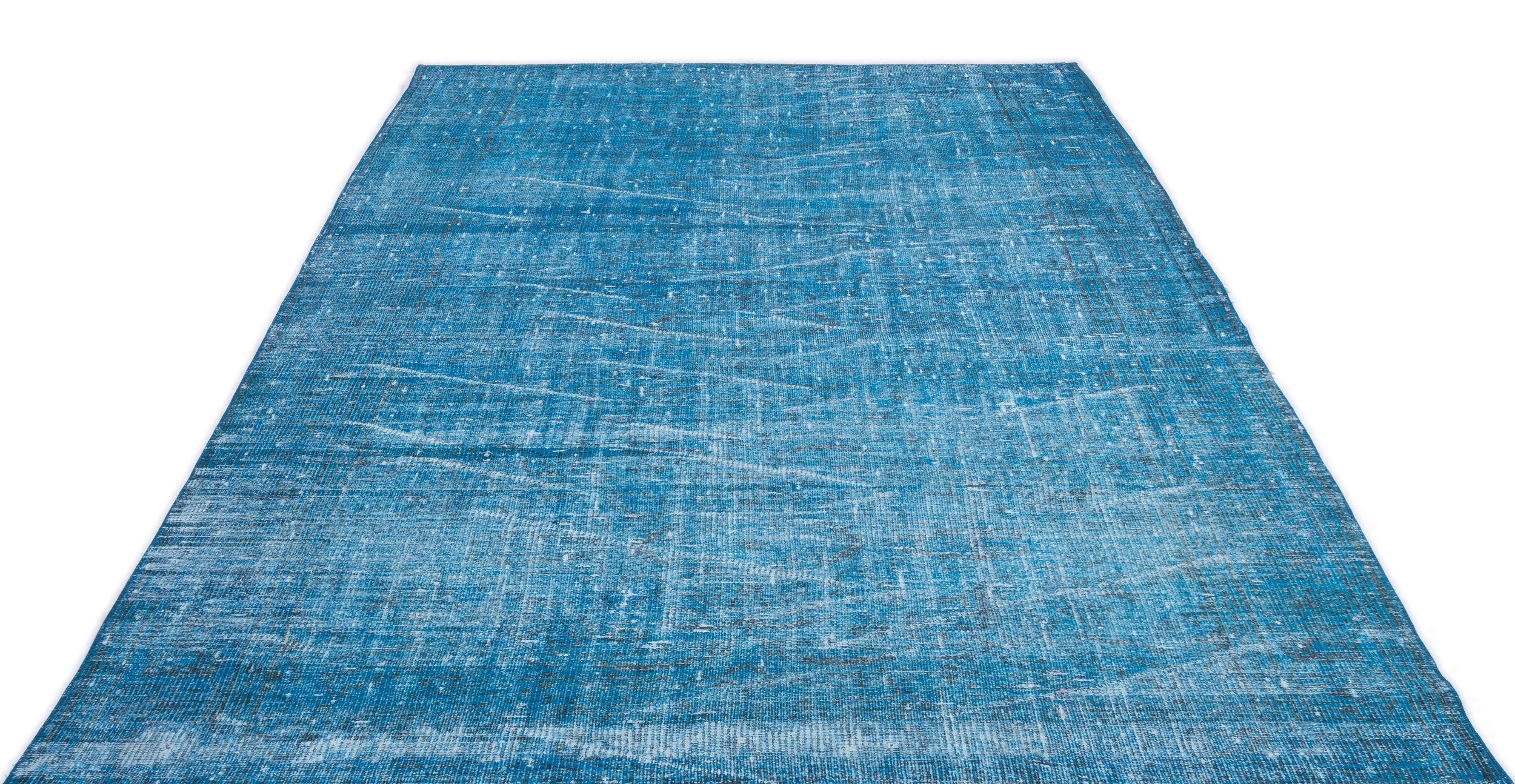 Atina Turquoise Vintage Wool Handmade Area Rug 6'0" x 9'9"