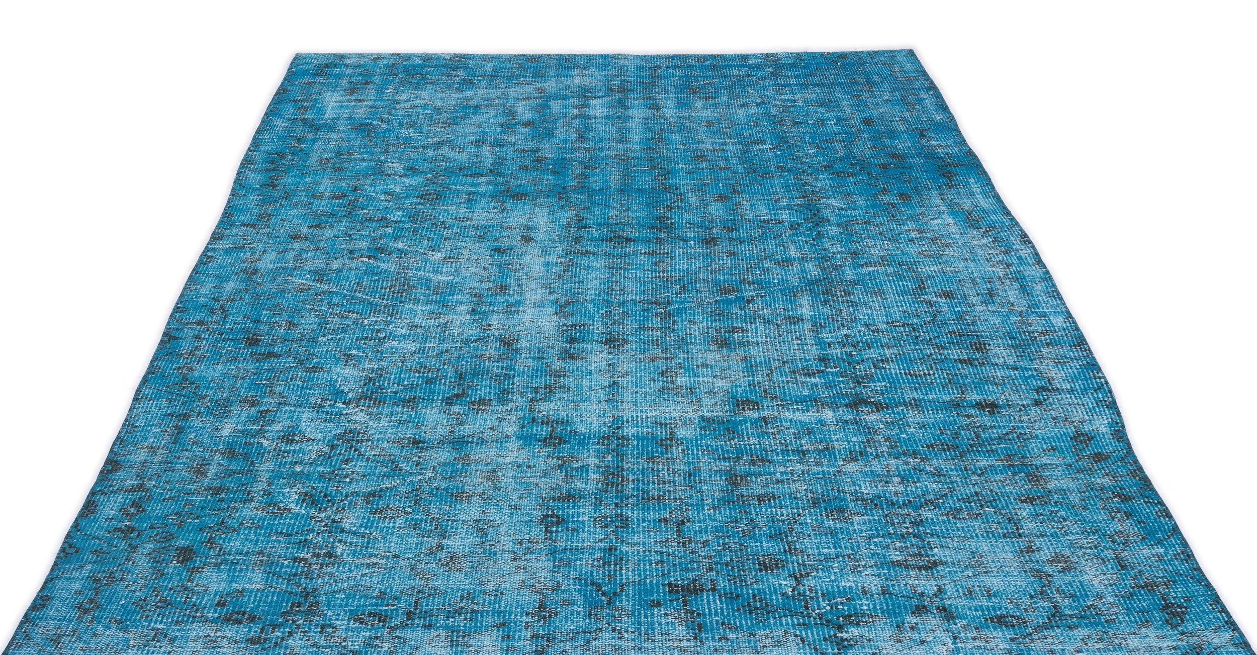 Atina Turquoise Vintage Wool Handmade Area Rug 5'10" x 8'0"