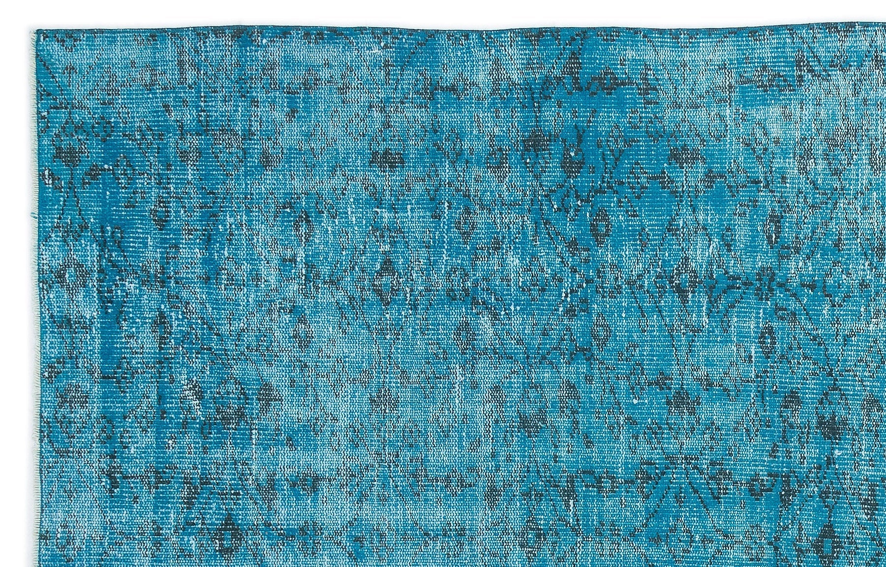 Atina Turquoise Vintage Wool Handmade Area Rug 5'10" x 8'0"