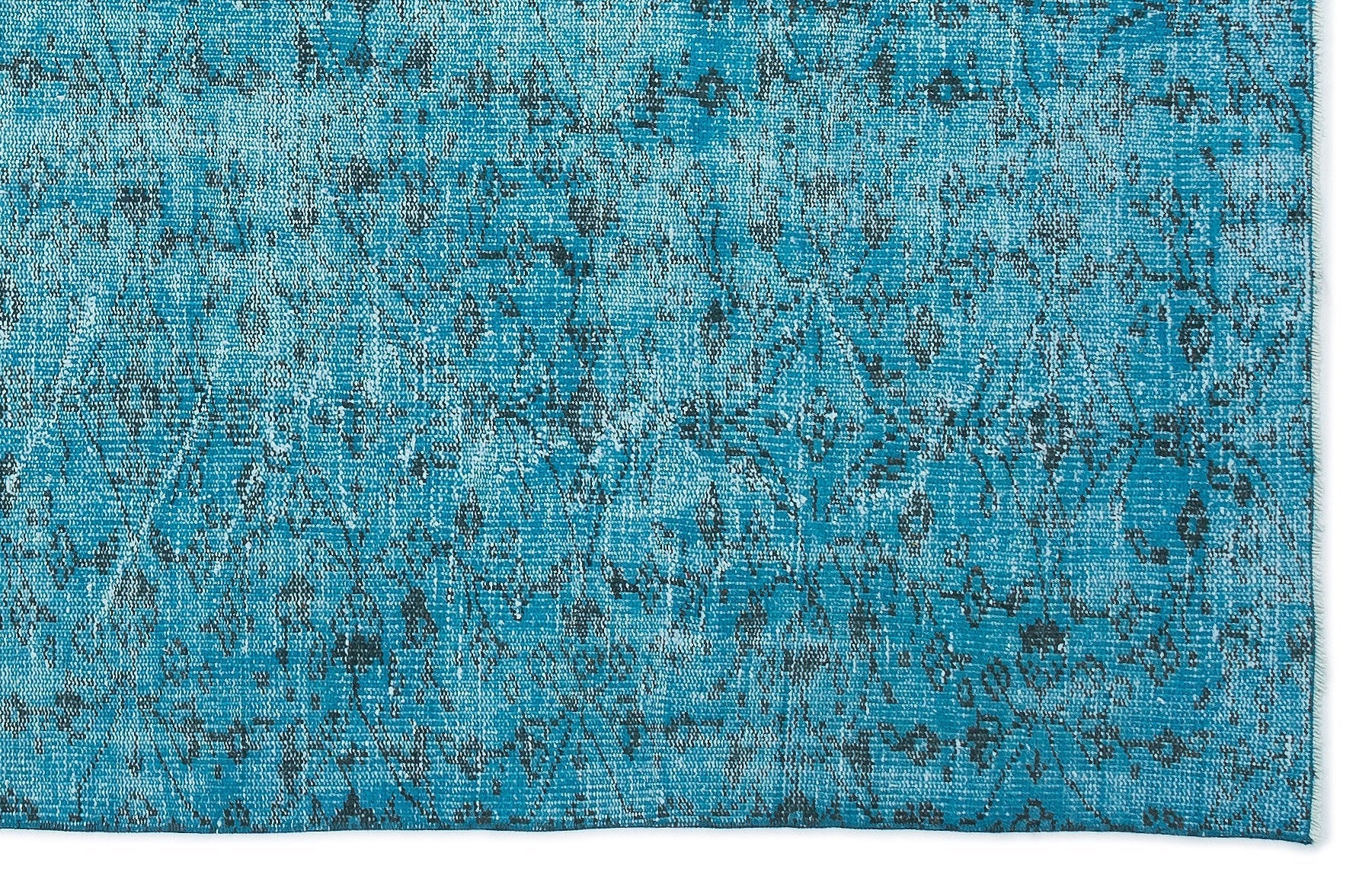 Atina Turquoise Vintage Wool Handmade Area Rug 5'10" x 8'0"