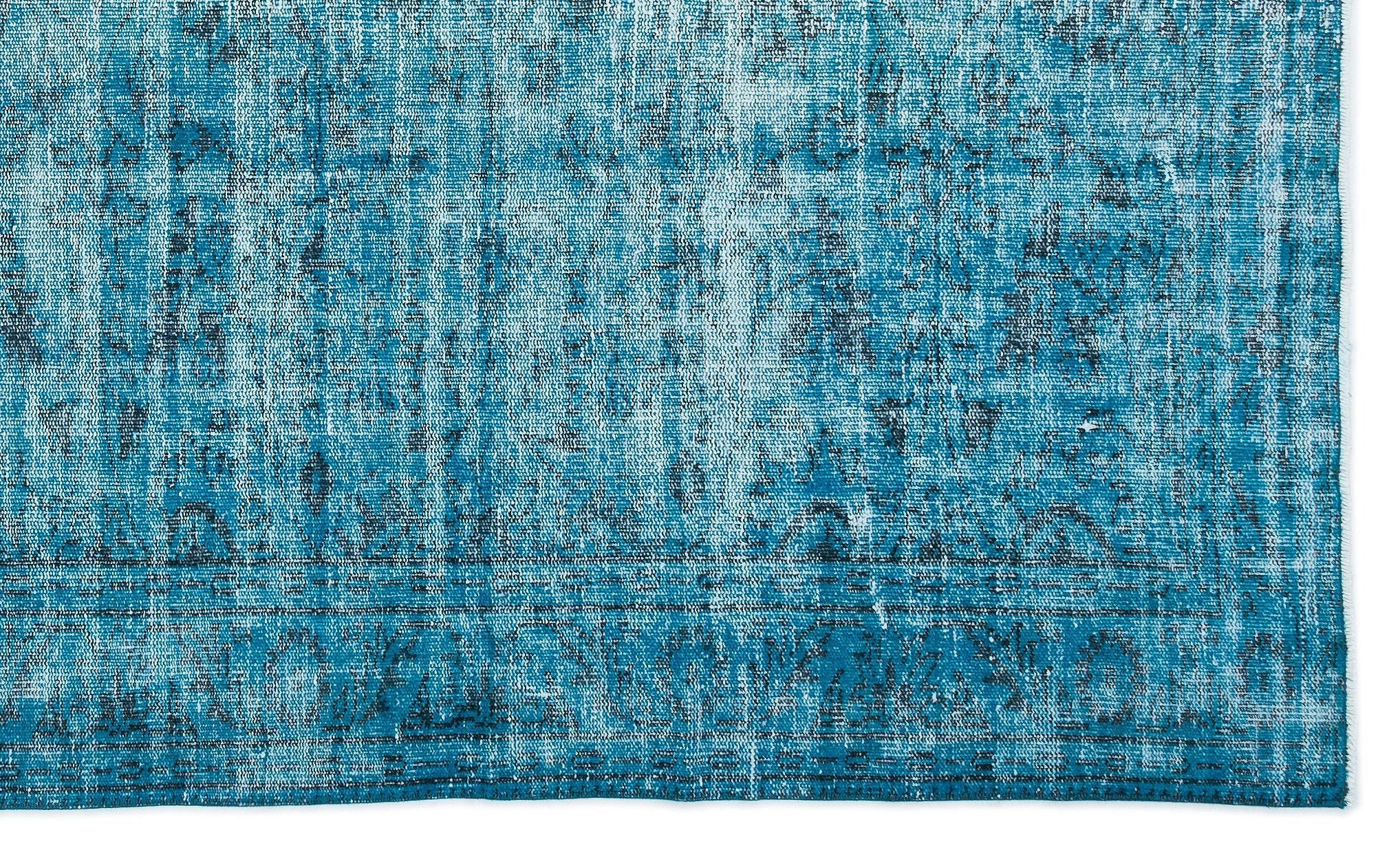 Atina Turquoise Vintage Wool Handmade Area Rug 5'10" x 9'7"