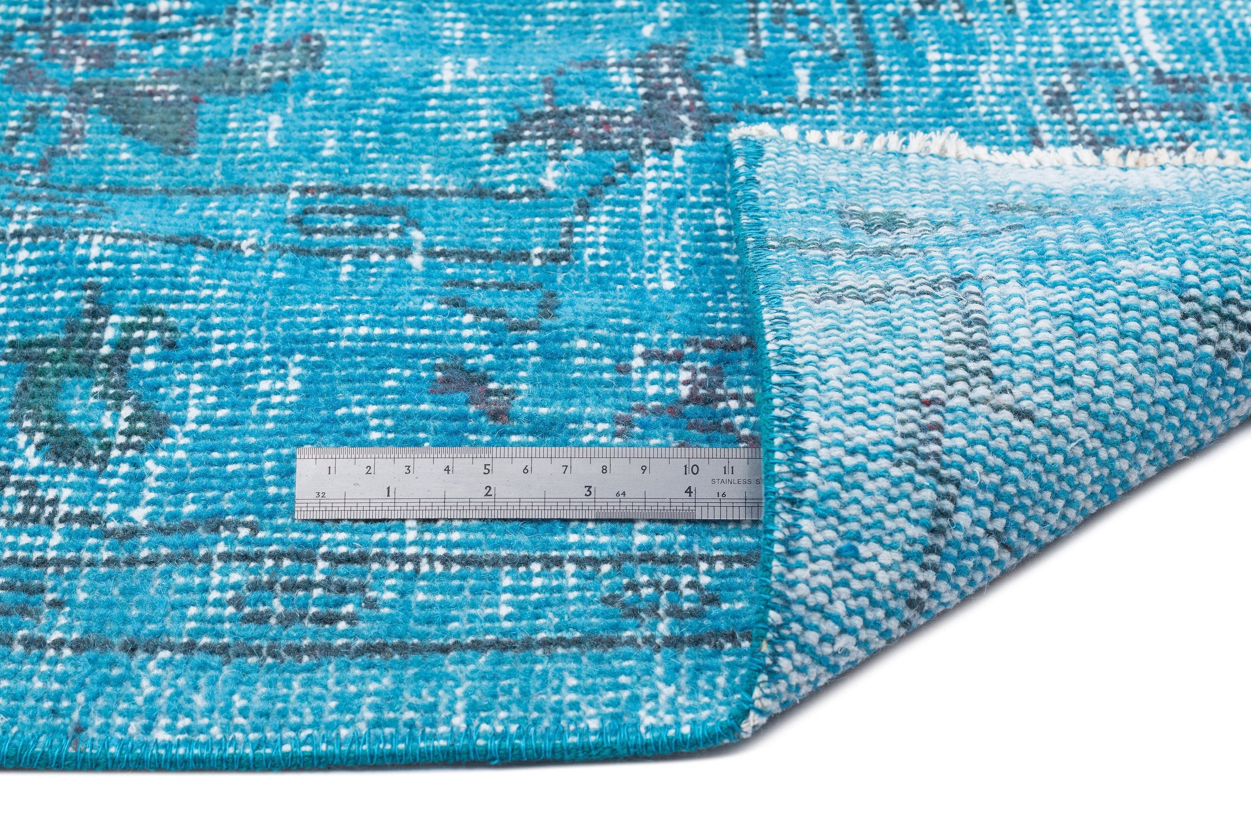 Atina Turquoise Vintage Wool Handmade Area Rug 5'1" x 8'8"