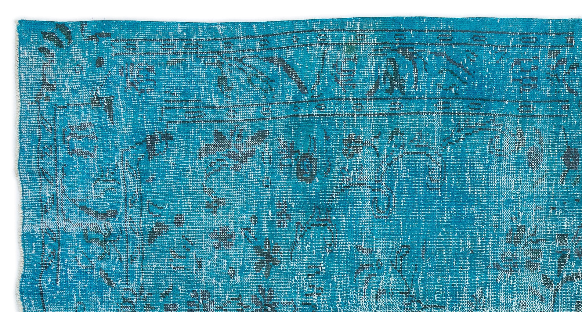 Atina Turquoise Vintage Wool Handmade Area Rug 5'1" x 8'8"