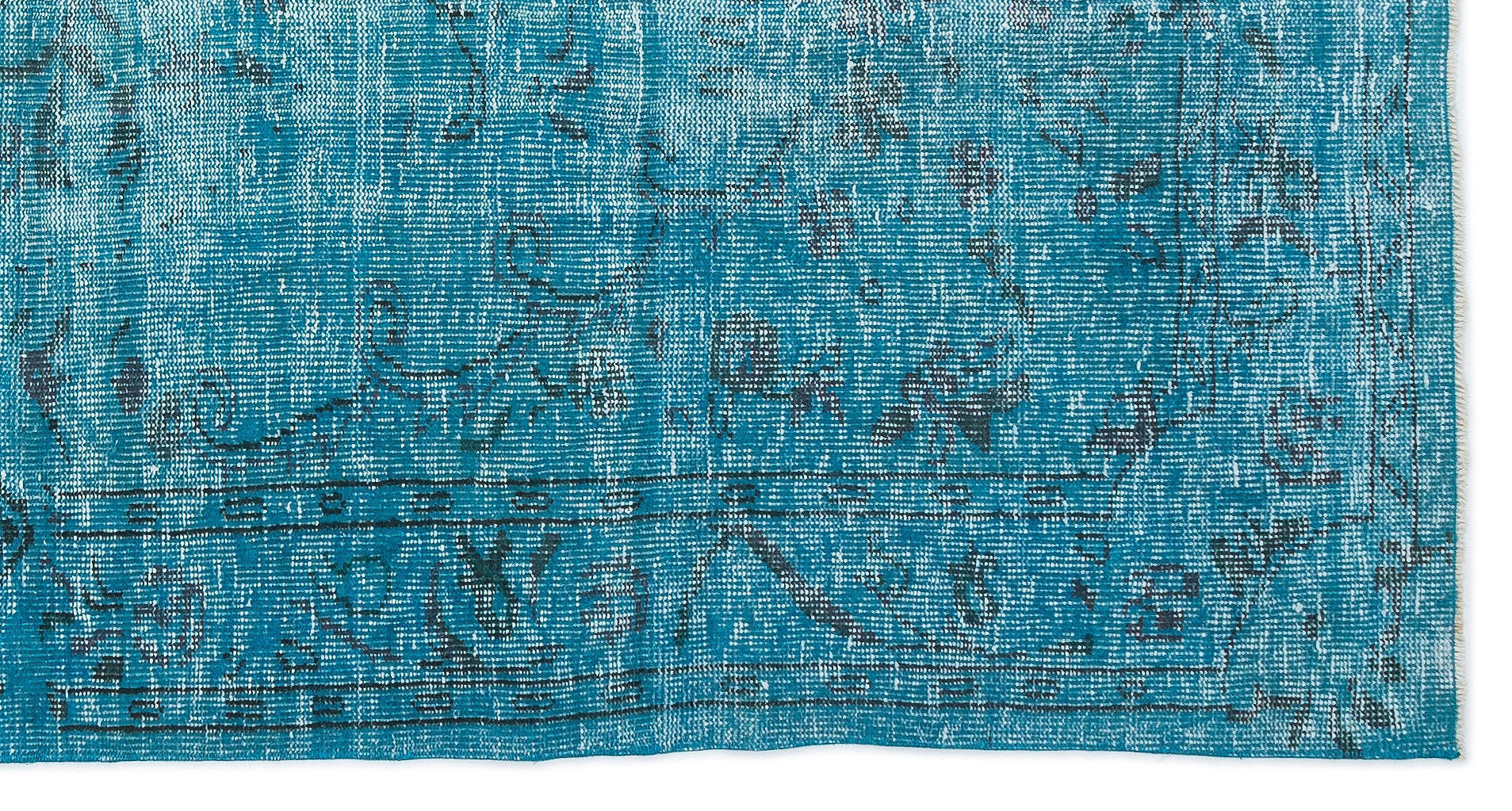 Atina Turquoise Vintage Wool Handmade Area Rug 5'1" x 8'8"