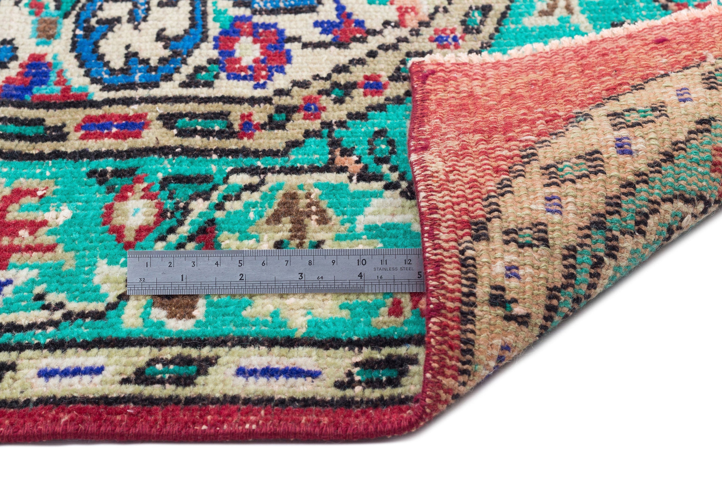 Atina Red Vintage Wool Handmade Area Rug 5'10" x 8'11"