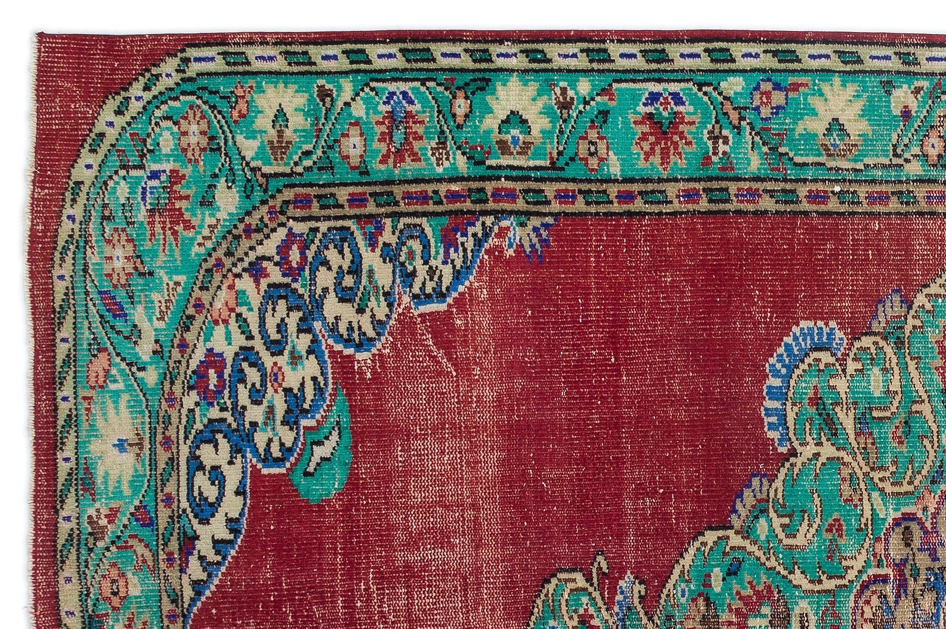 Atina Red Vintage Wool Handmade Area Rug 5'10" x 8'11"