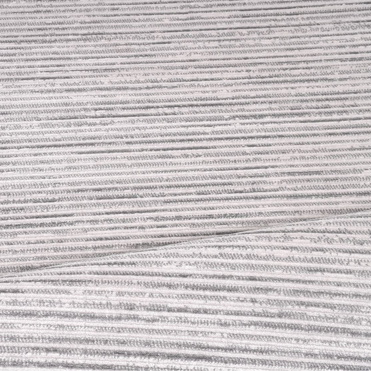Grey Striped Area Rug – Machine Made Rug With 10 mm Pile Height, Acrylic Yarn