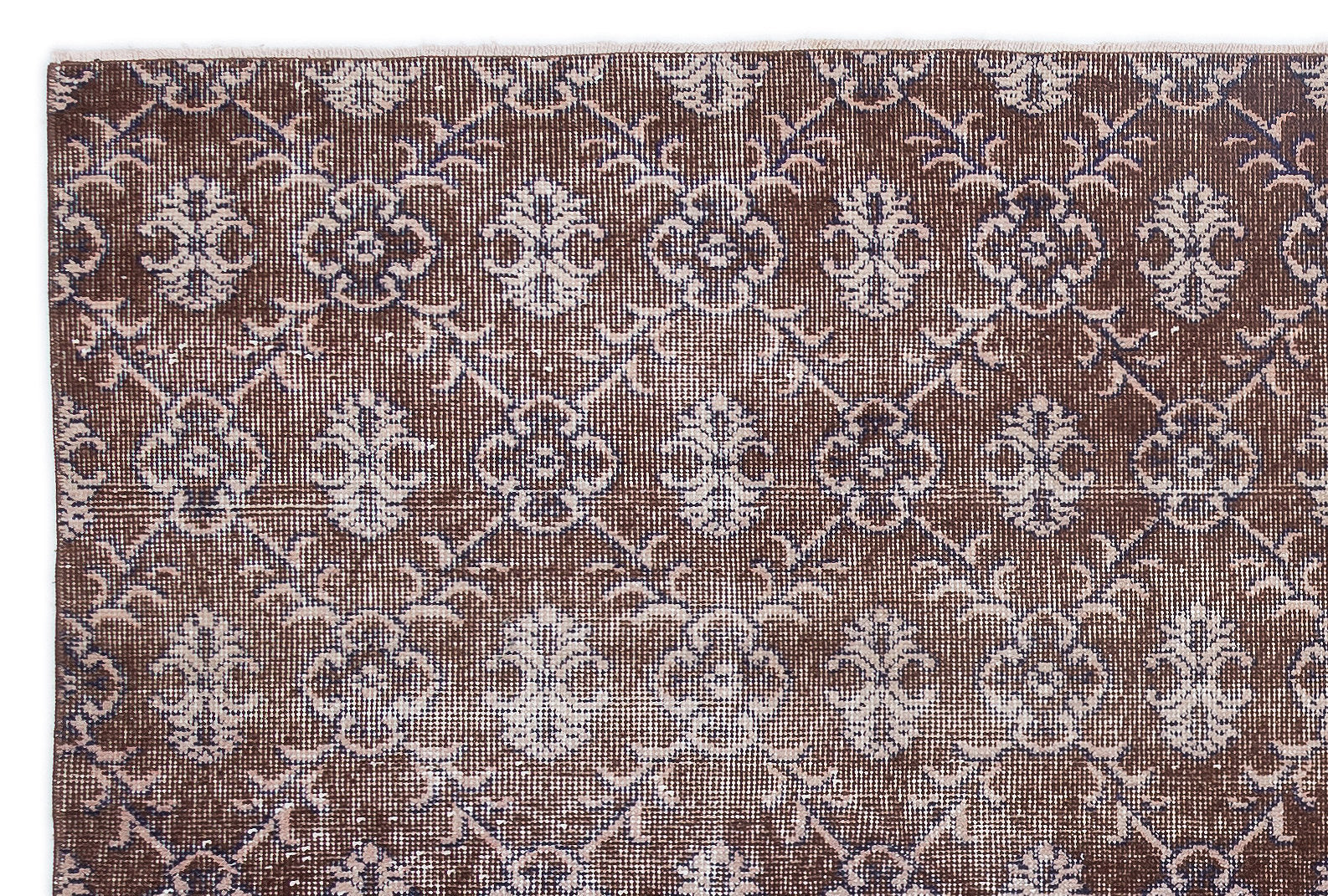 Atina Brown Vintage Wool Handmade Area Rug 4'11" x 7'3"