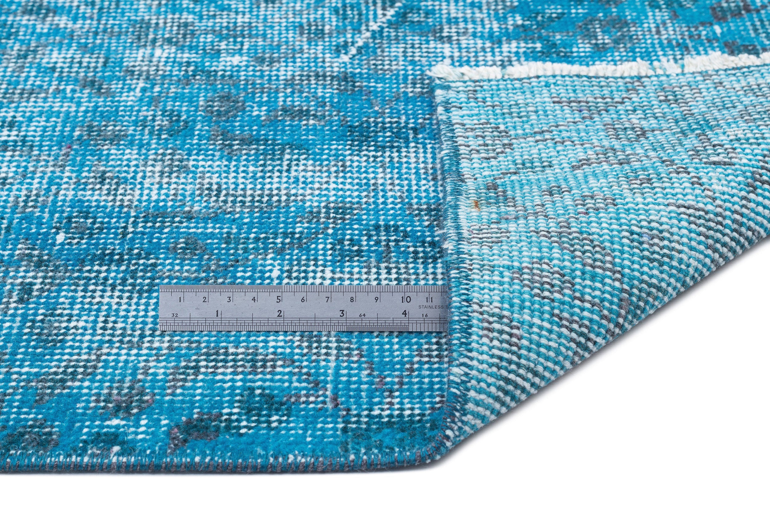 Atina Turquoise Vintage Wool Handmade Area Rug 5'1" x 8'6"