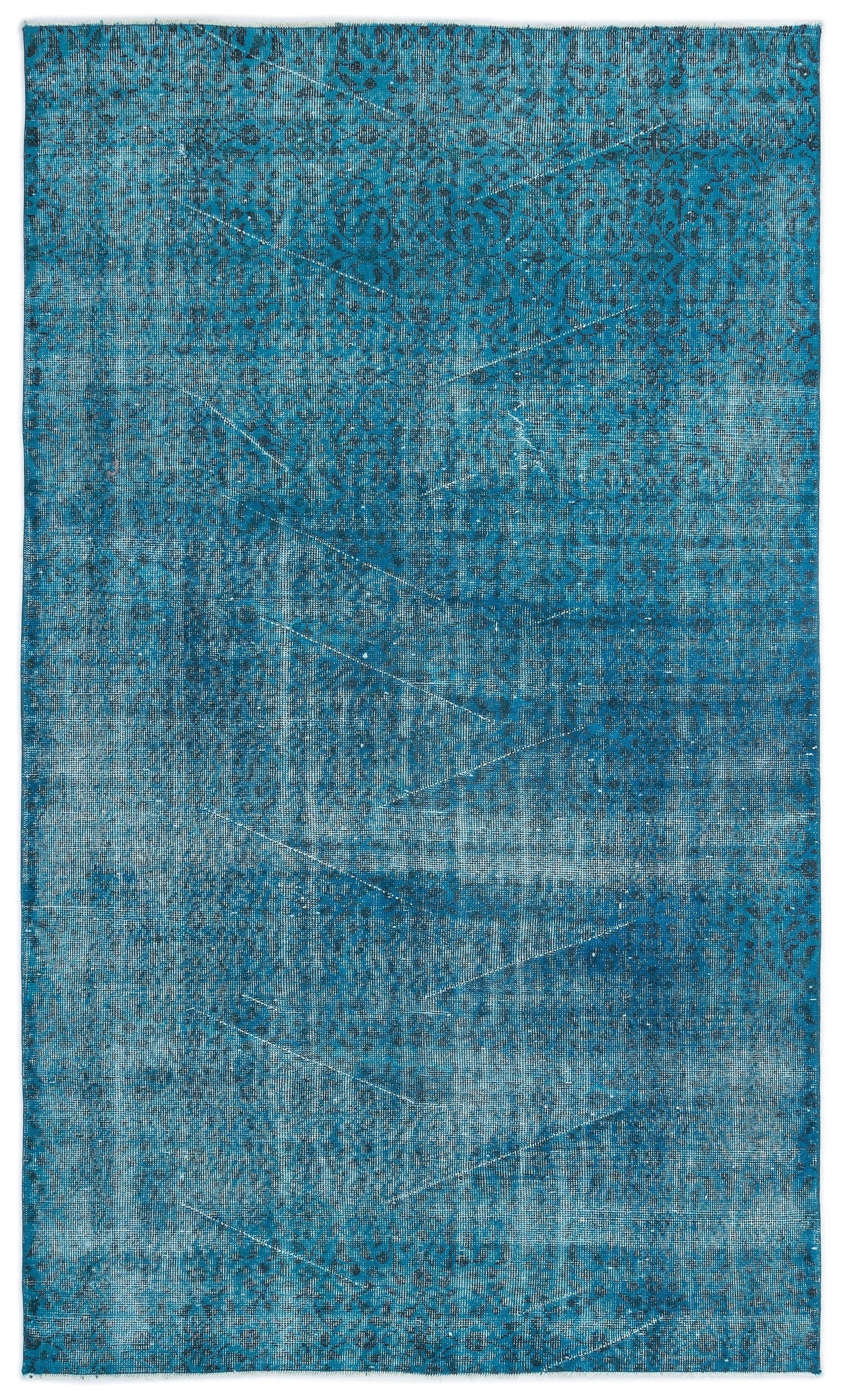 Atina Turquoise Vintage Wool Handmade Area Rug 5'1" x 8'6"