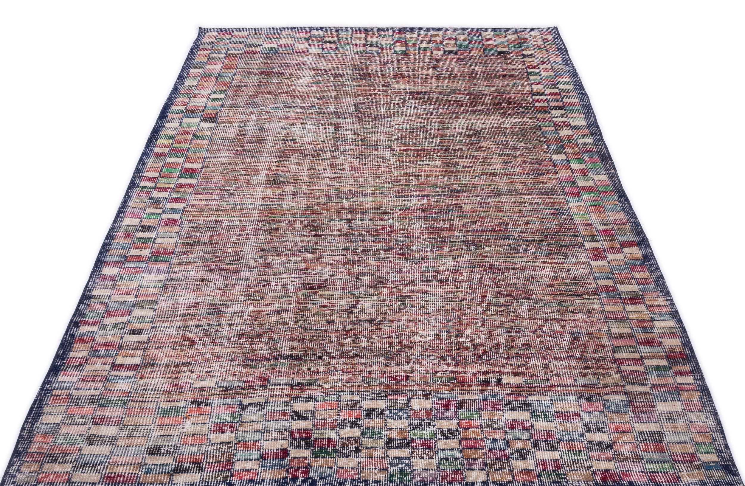 Atina Beige Vintage Wool Handmade Area Rug 3'10" x 7'3"