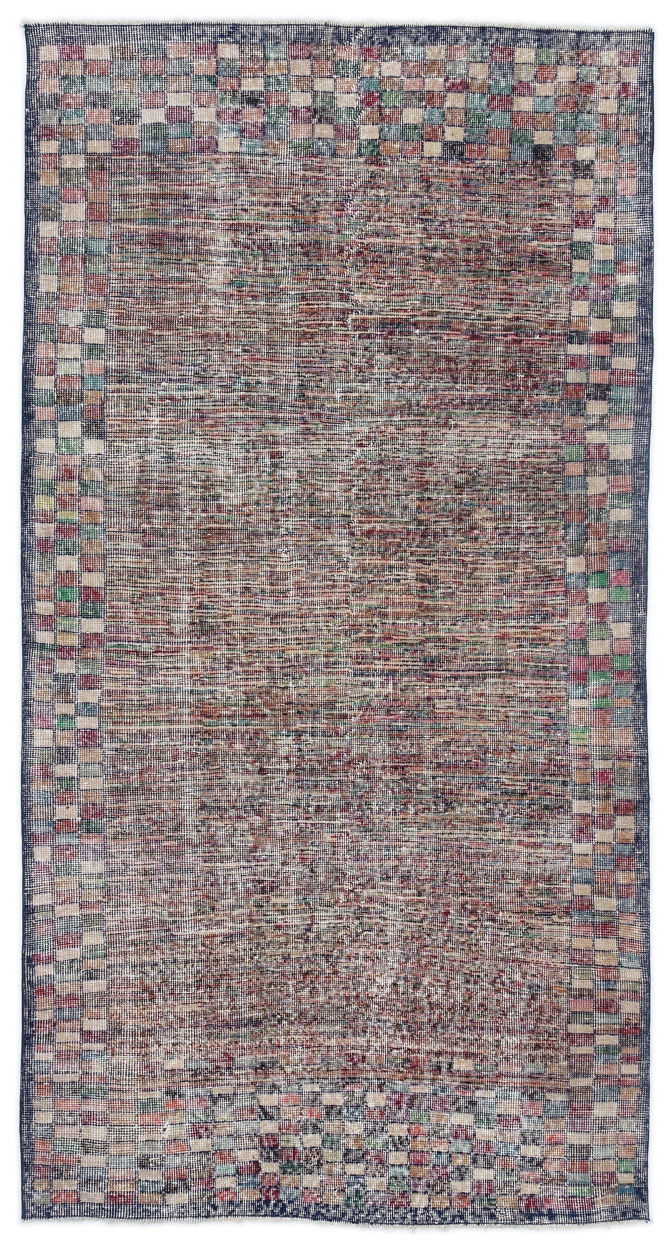 Atina Beige Vintage Wool Handmade Area Rug 3'10" x 7'3"
