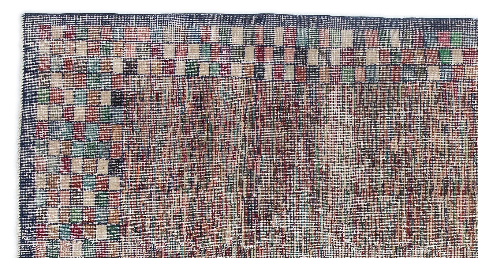 Atina Beige Vintage Wool Handmade Area Rug 3'10" x 7'3"