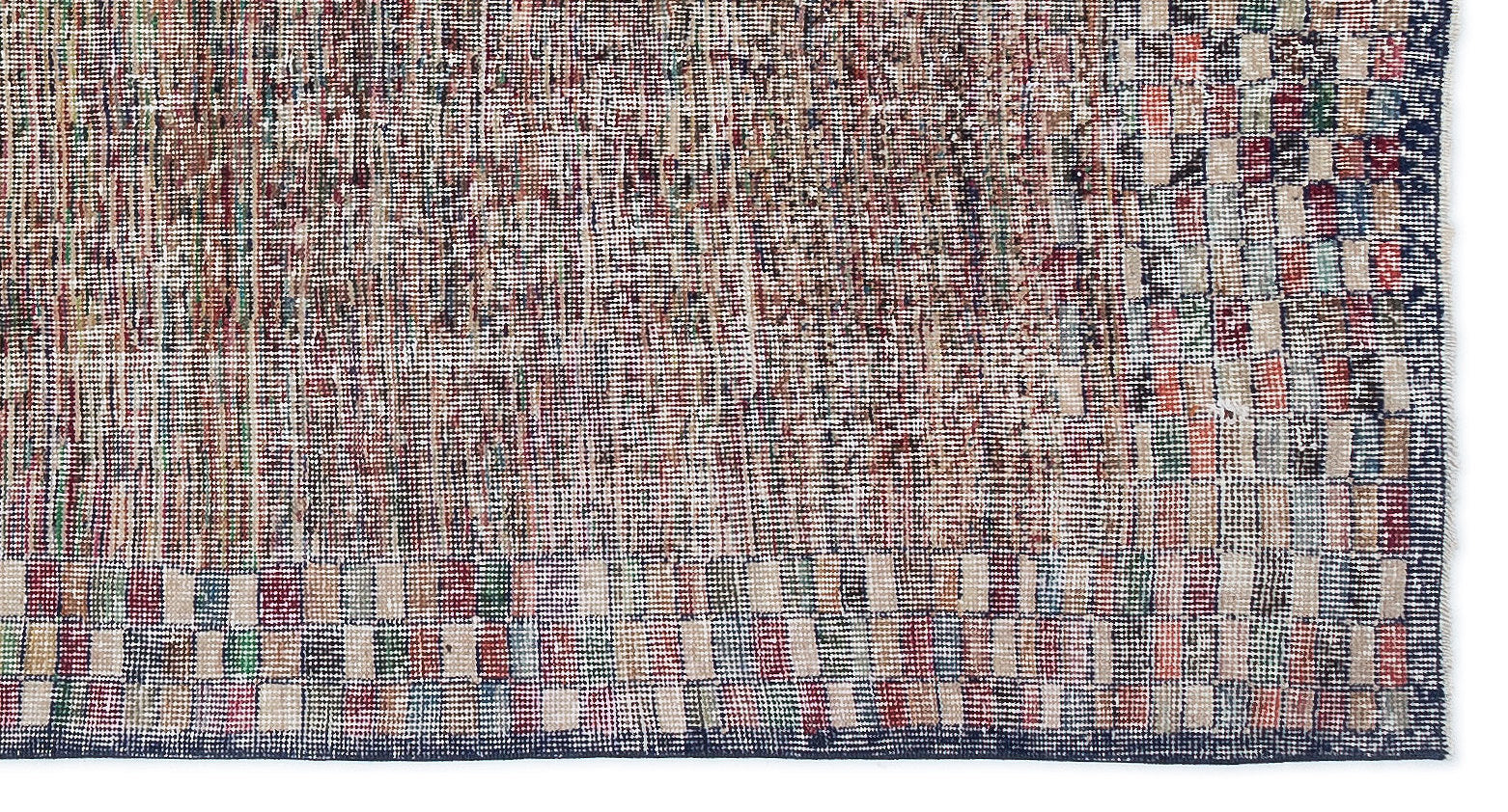 Atina Beige Vintage Wool Handmade Area Rug 3'10" x 7'3"