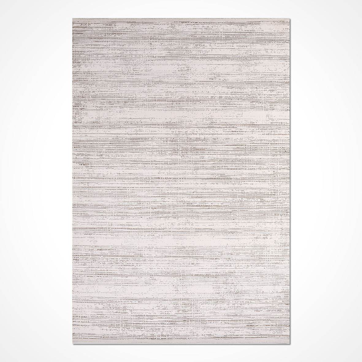 Grey Striped Area Rug - Machine Made Rug with 600K Stitch Density & Laser Cut Edges