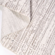 Grey Striped Area Rug - Machine Made Rug with 600K Stitch Density & Laser Cut Edges