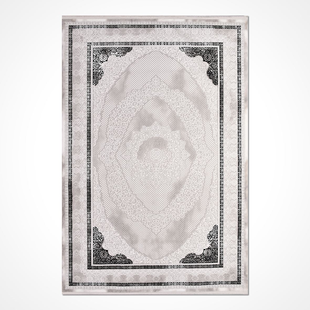 Classic Area Rug – Grey Machine Made Rug With 8mm Pile Height & Laser Cut Edges