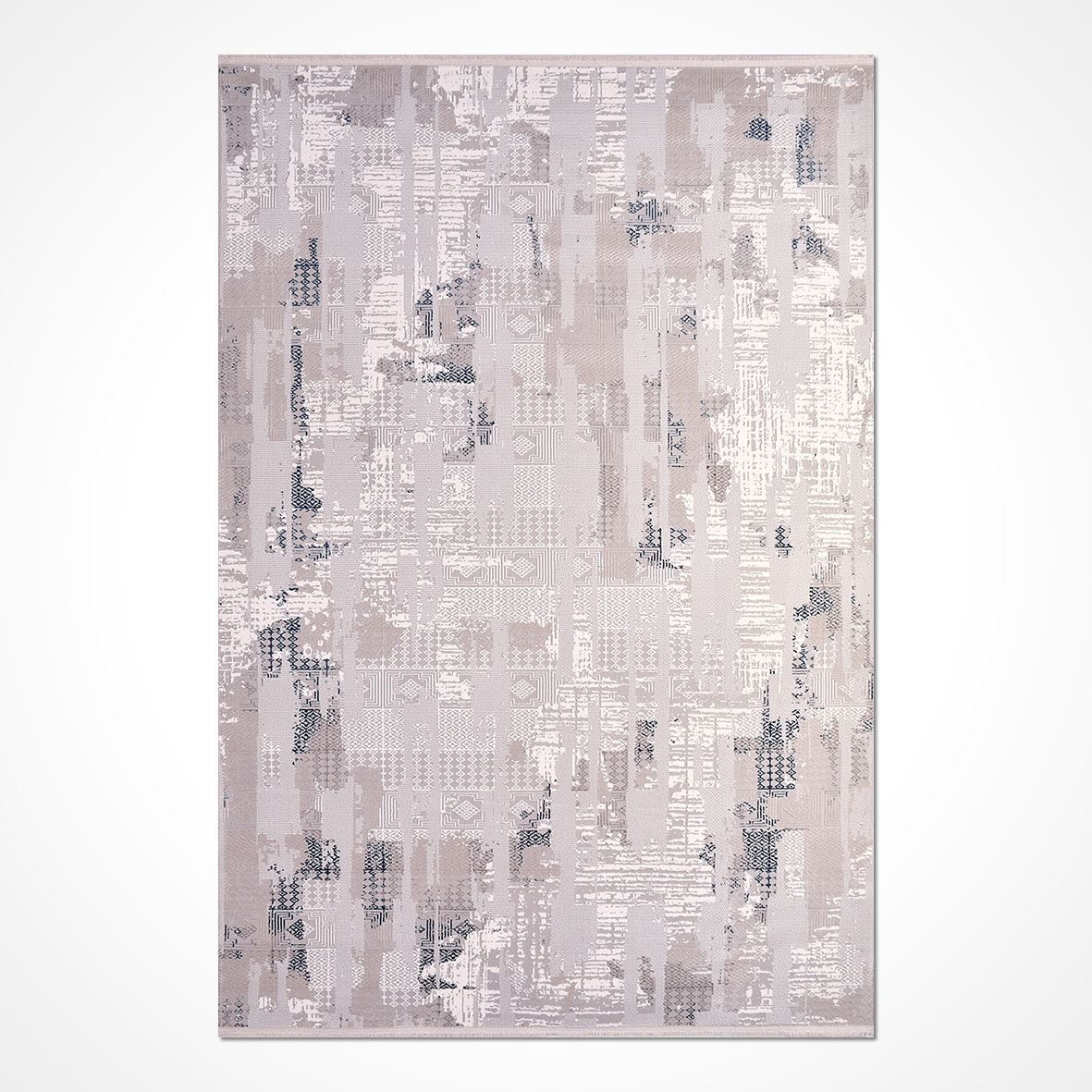 Modern Area Rug – Beige Machine Made Rug with 8mm Pile Height & Laser Cut Edges