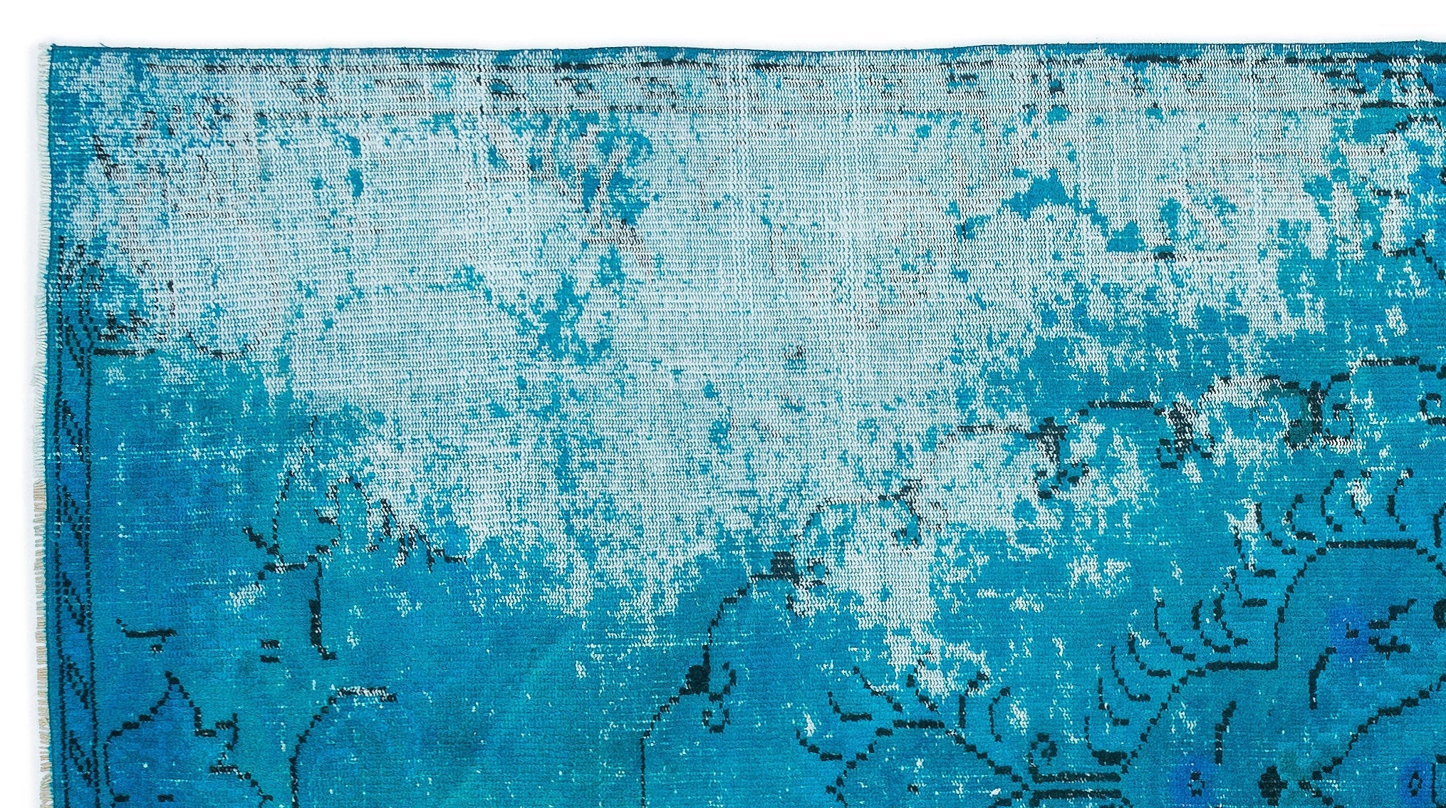 Atina Turquoise Vintage Wool Handmade Area Rug 5'5" x 8'8"