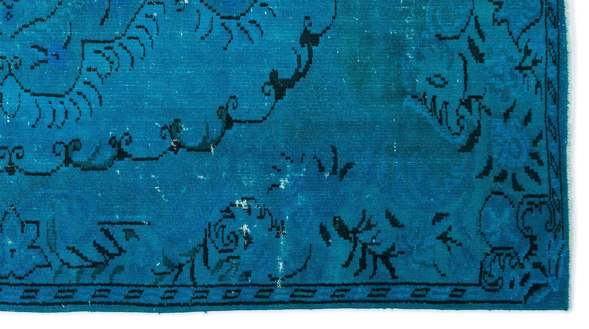 Atina Turquoise Vintage Wool Handmade Area Rug 5'5" x 8'8"