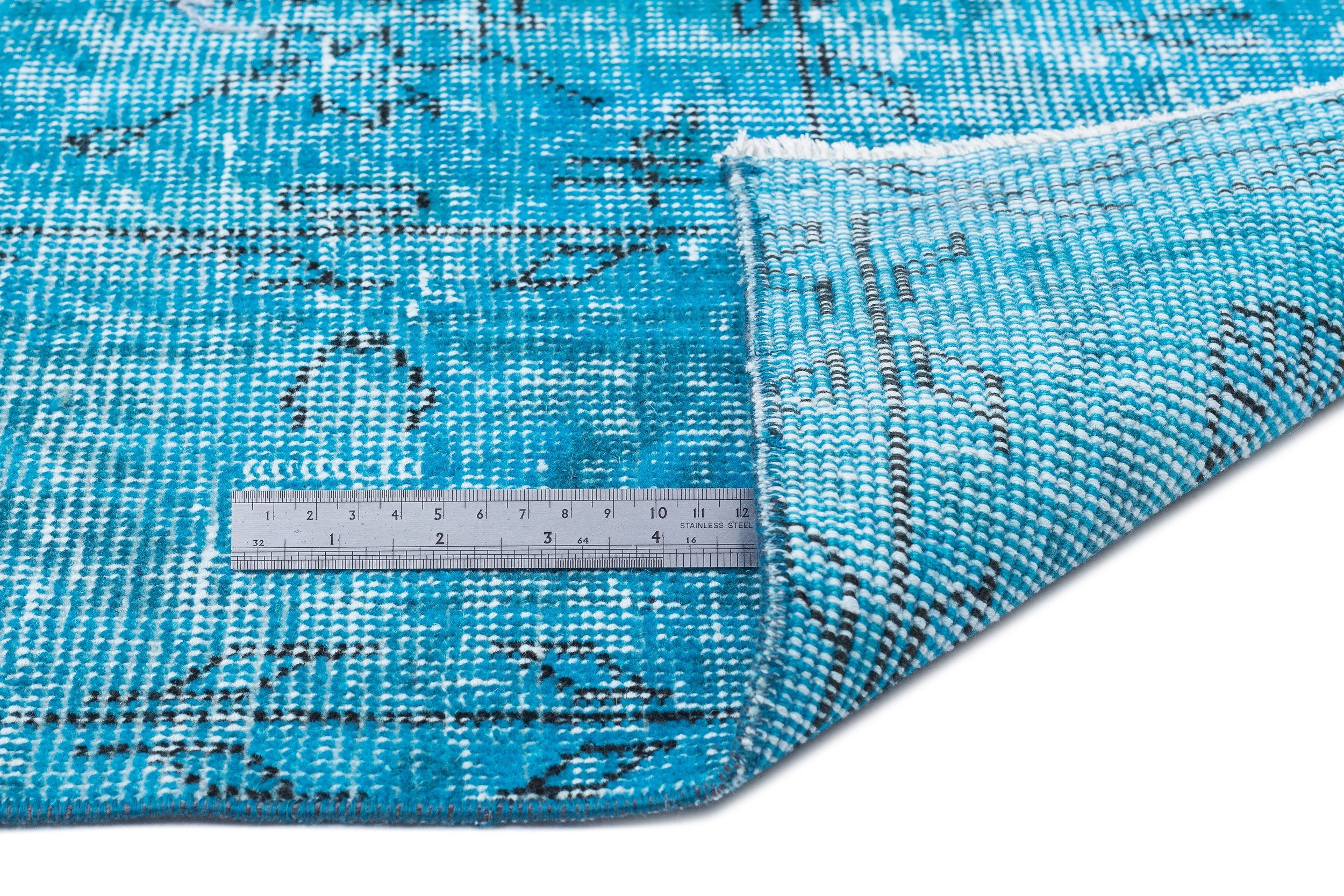 Atina Turquoise Vintage Wool Handmade Area Rug 5'7" x 9'9"