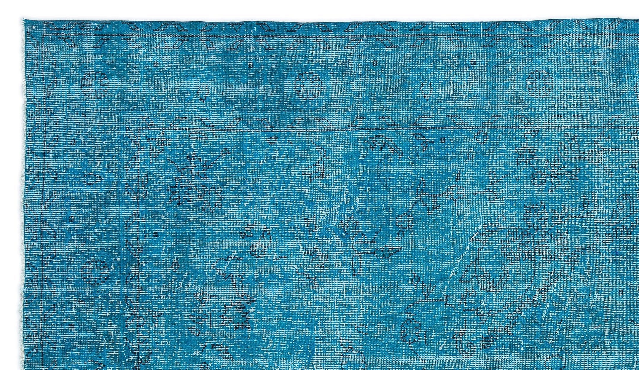 Atina Turquoise Vintage Wool Handmade Area Rug 5'7" x 9'9"